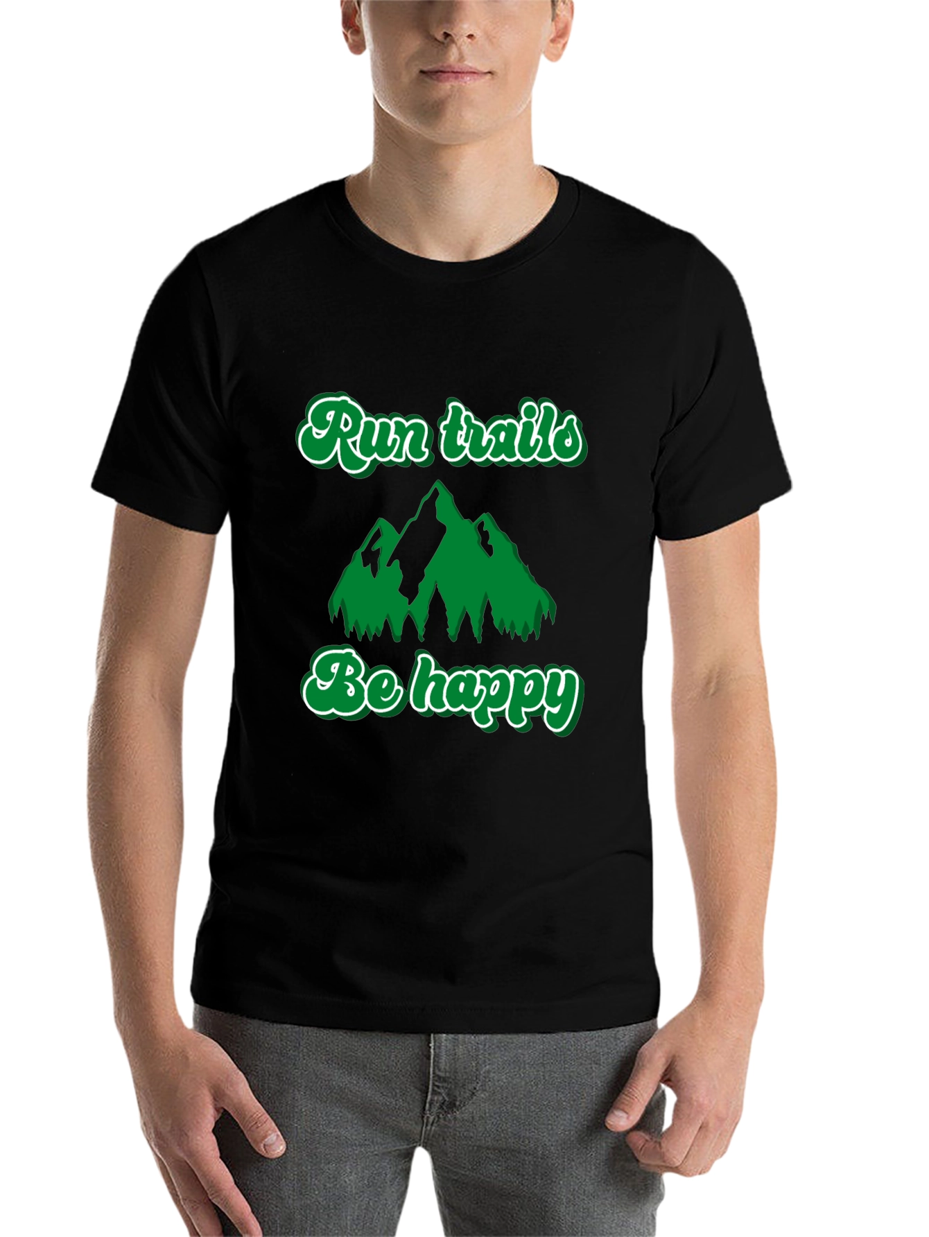 Black Run Trails, Be Happy T-Shirt: Outdoor Adventure Tee view 7