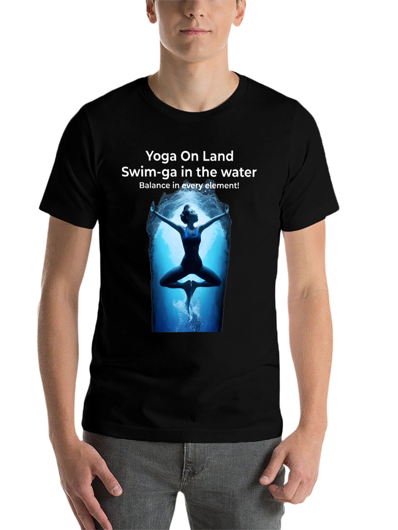 Black Yoga and Swim T-Shirt view 7