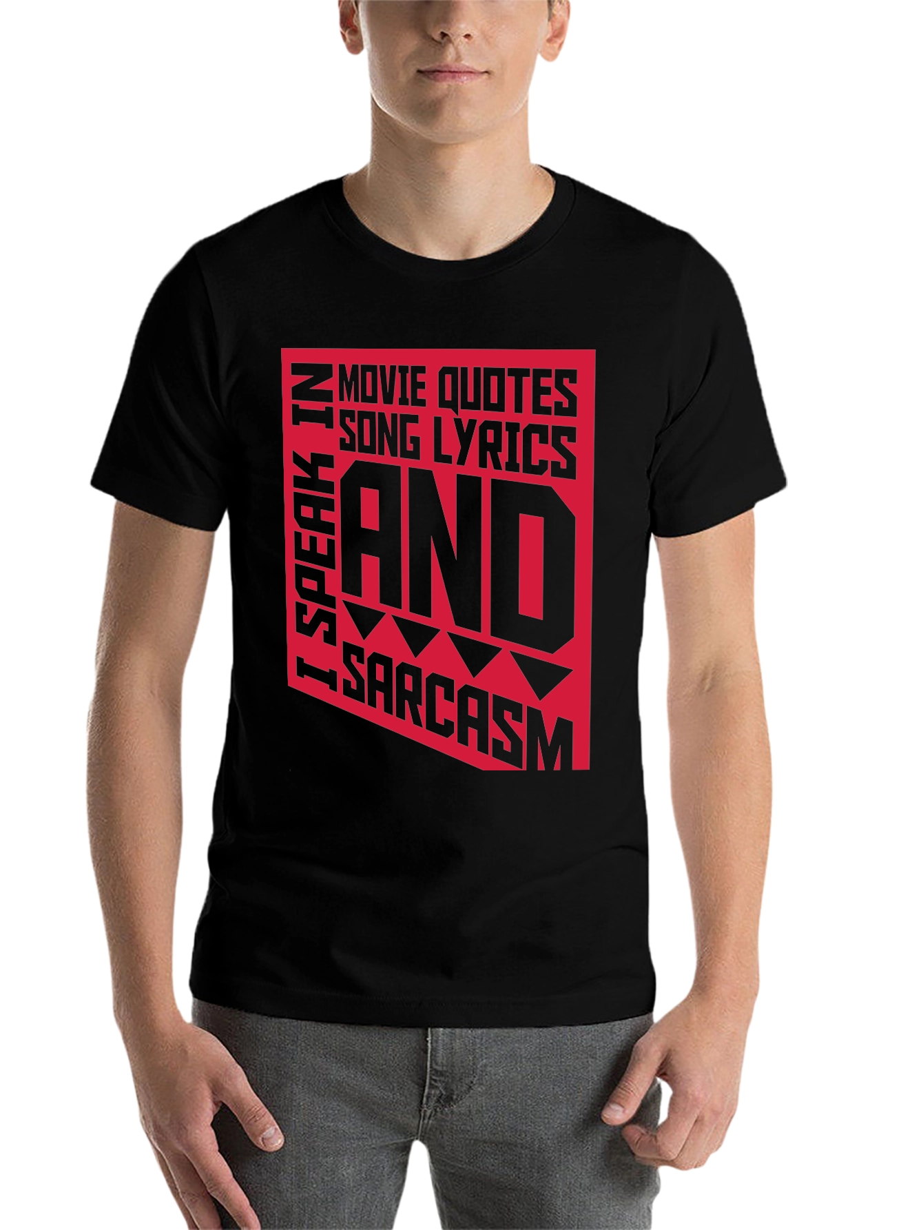 Black Sarcastic Graphic Tee - Movie Quotes, Lyrics T-Shirt view 7