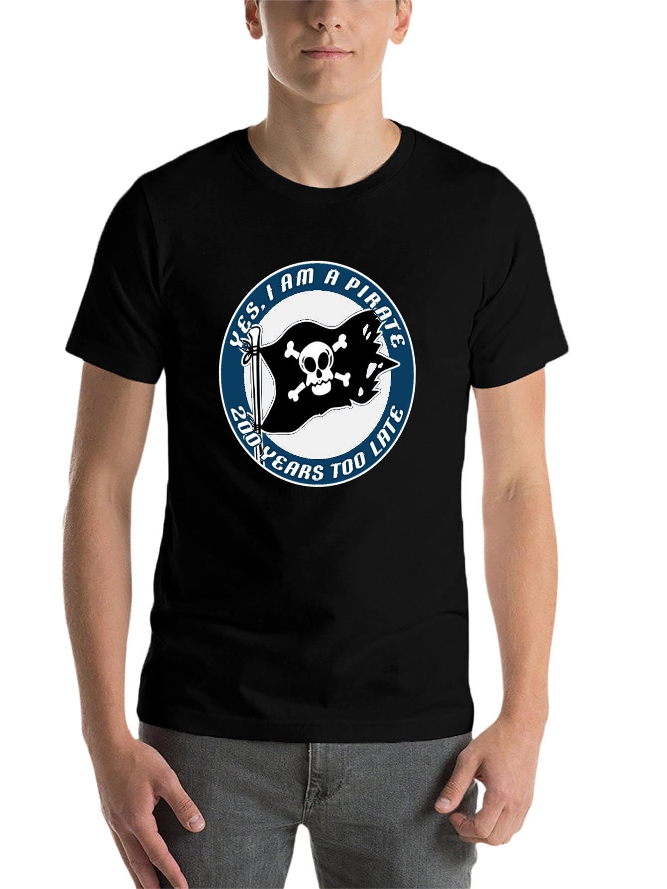 Black Pirate T-Shirt - Funny Skull and Crossbones Tee view 7