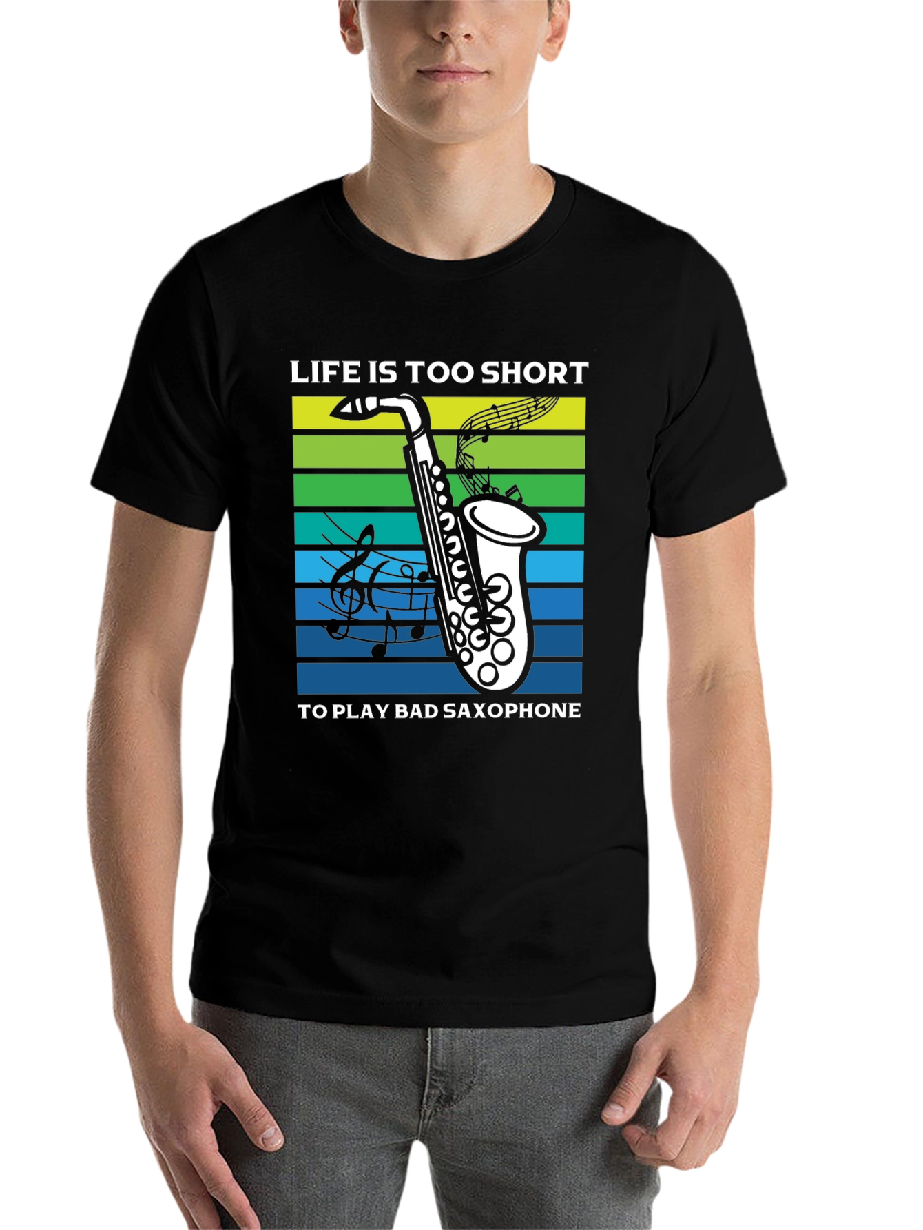 Black Life is Too Short Saxophone T-Shirt view 7