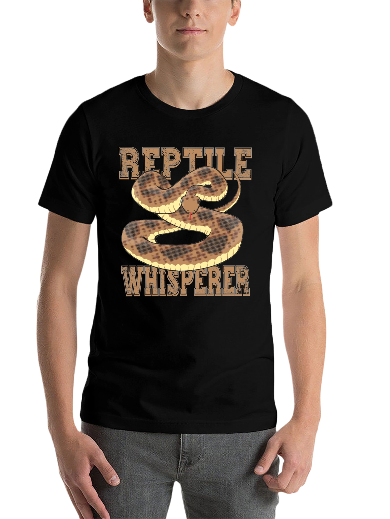Black Reptile Whisperer Snake Graphic Tee view 7