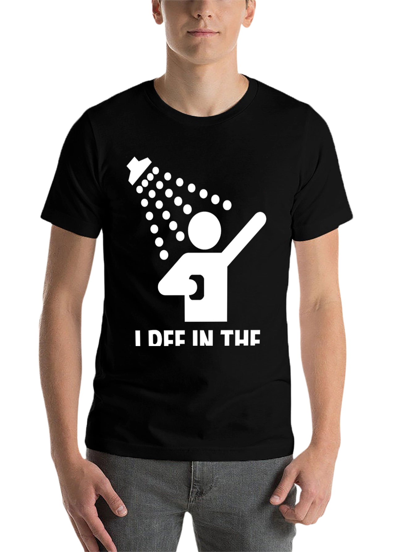 Black I Def In The Shower T-Shirt - Funny Pun Tee view 7