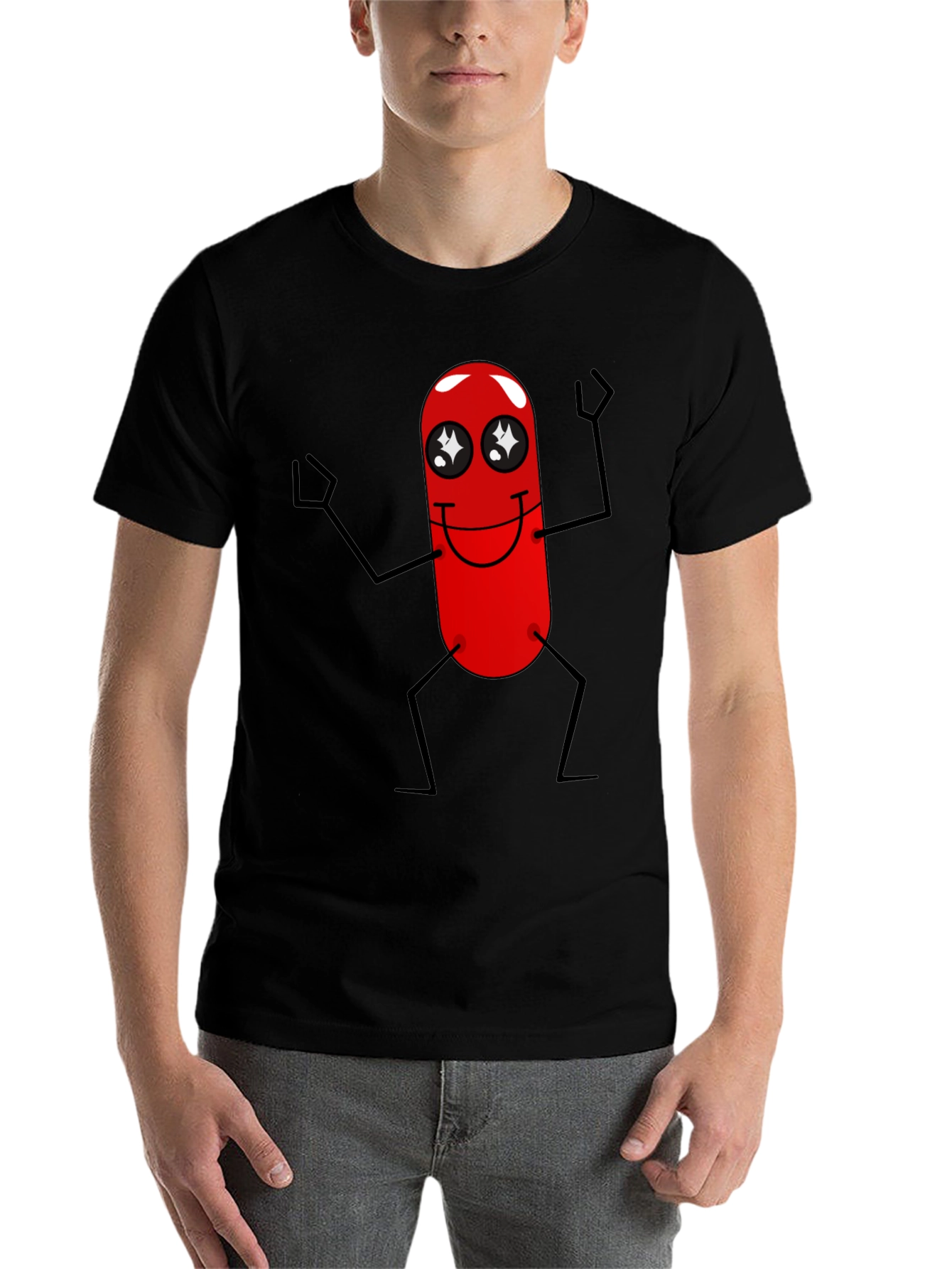 Black Funny Red Pill Character Black T-Shirt view 7
