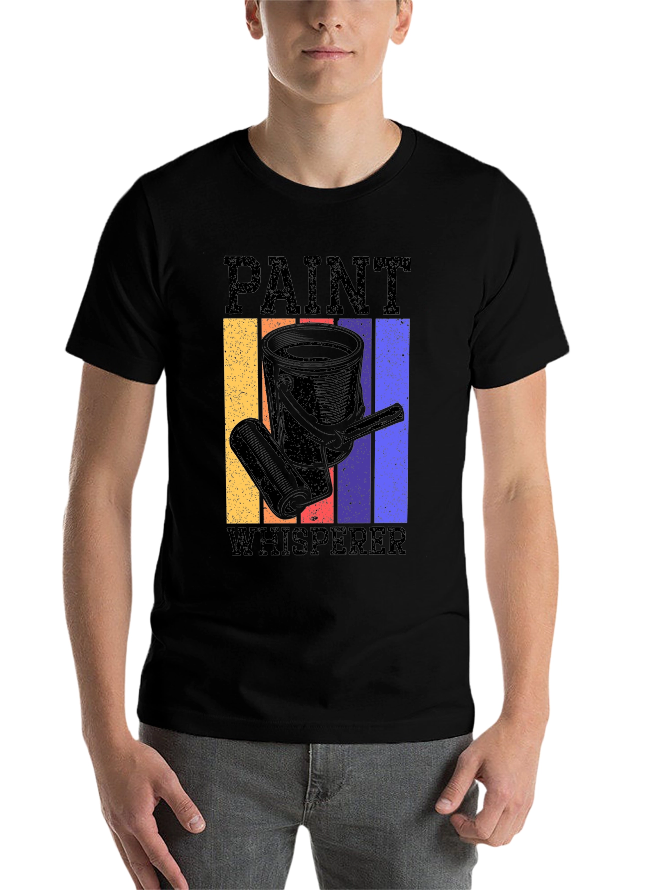 Black Paint Whisperer Graphic Tee - Retro Style view 7