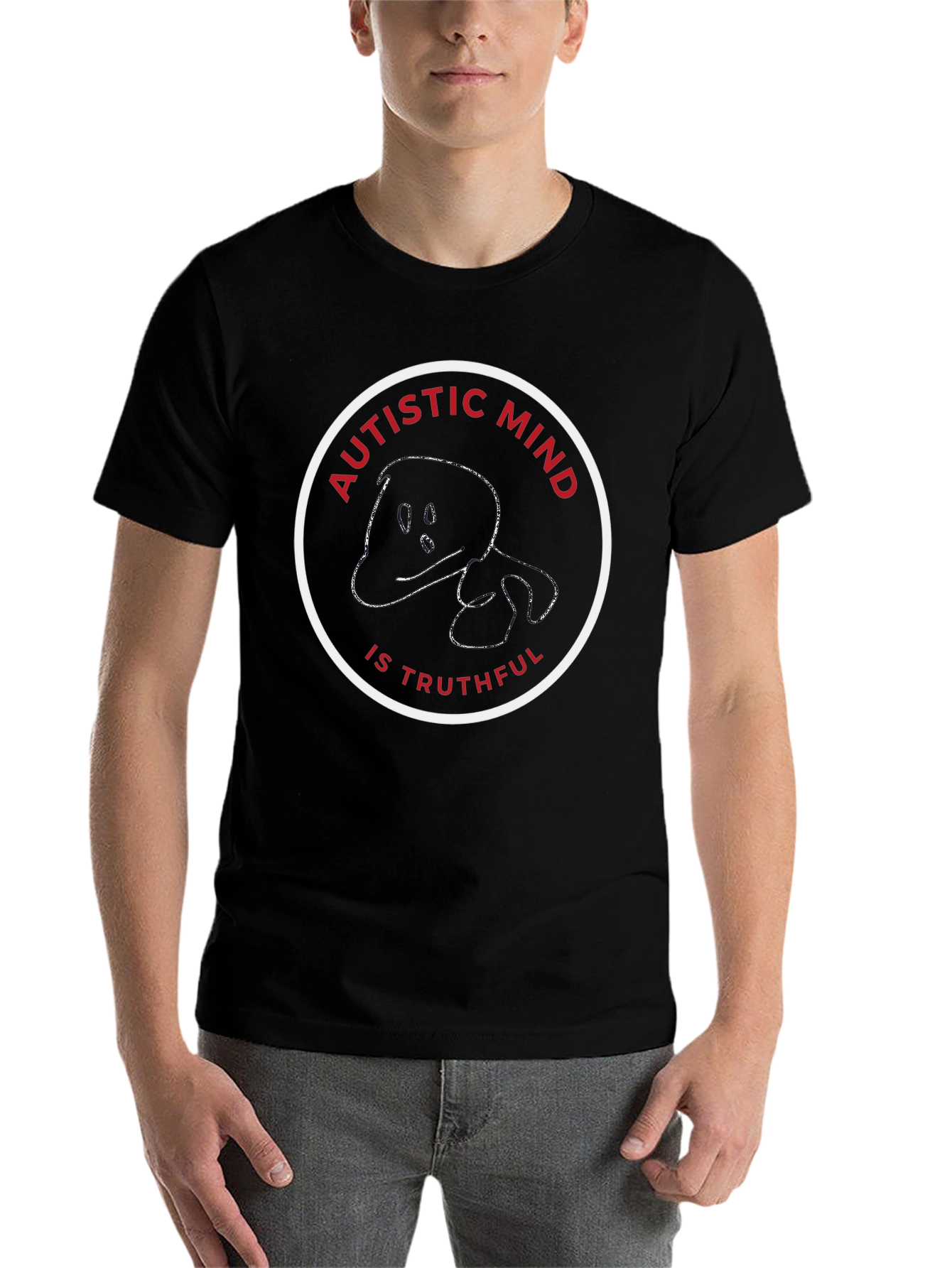Black Autistic Mind Truthful Black T-Shirt view 7