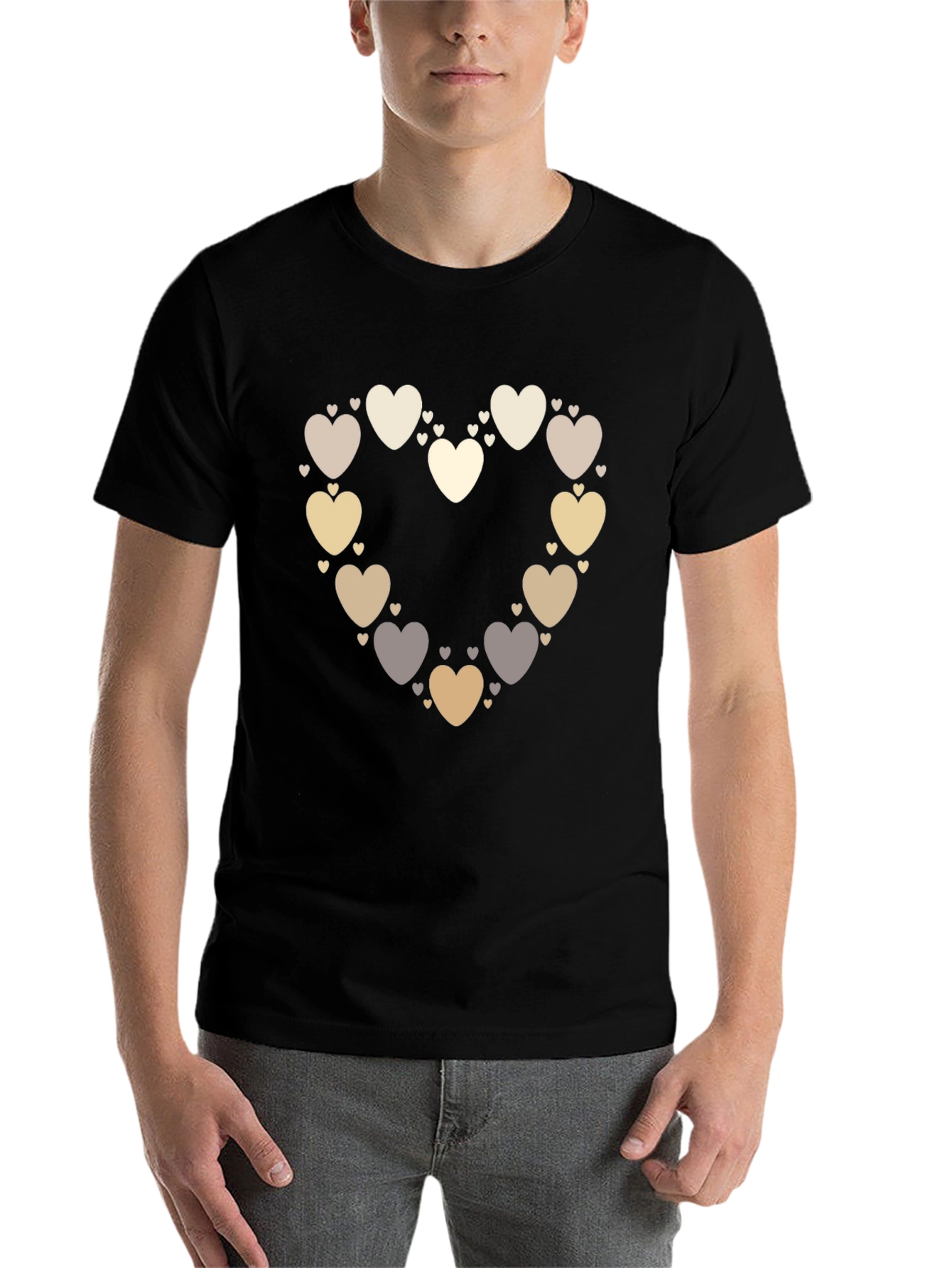 Black Heart of Hearts Graphic Tee - Black Casual Shirt view 7
