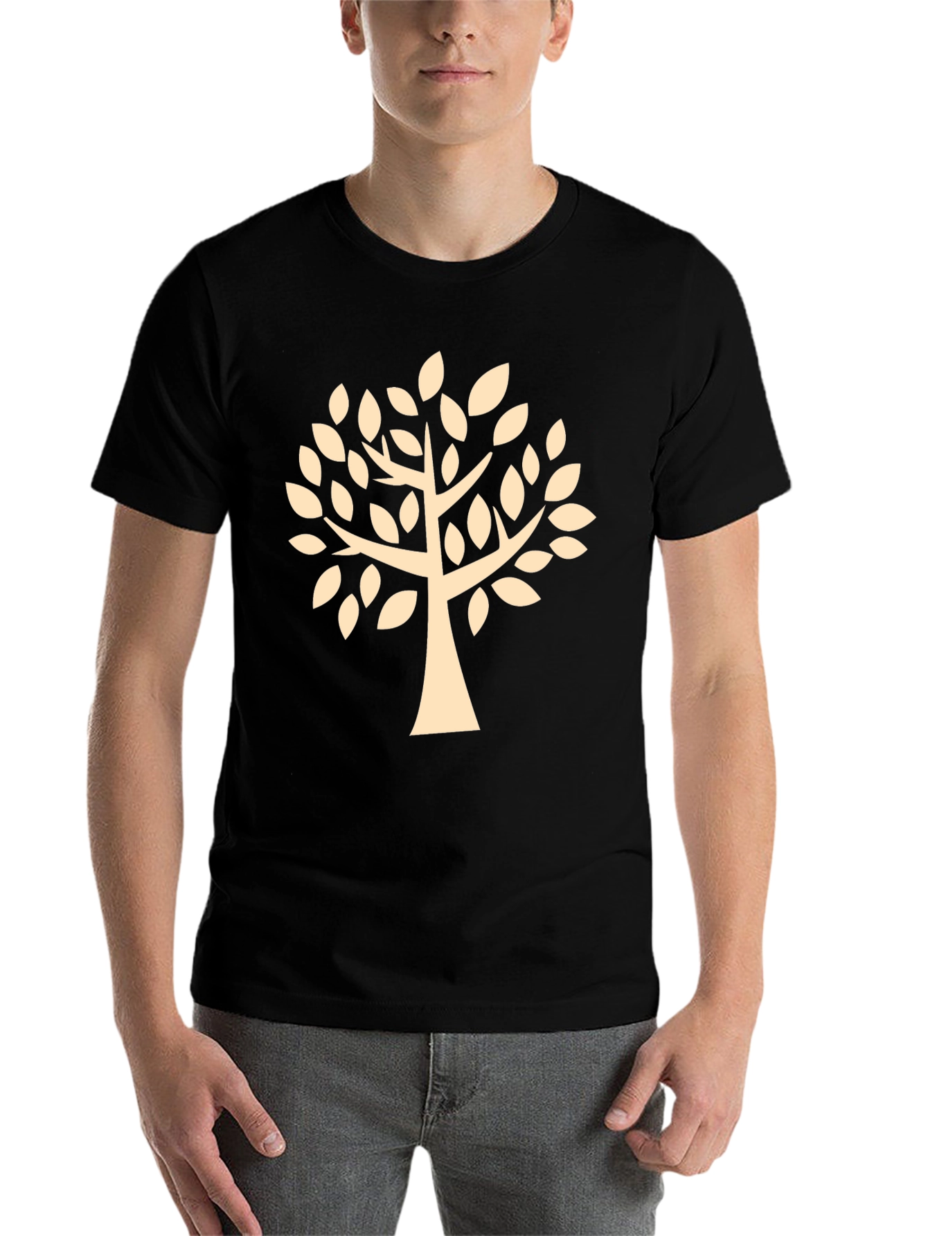 Black Tree Graphic Tee - Stylish Men's Black T-Shirt view 7