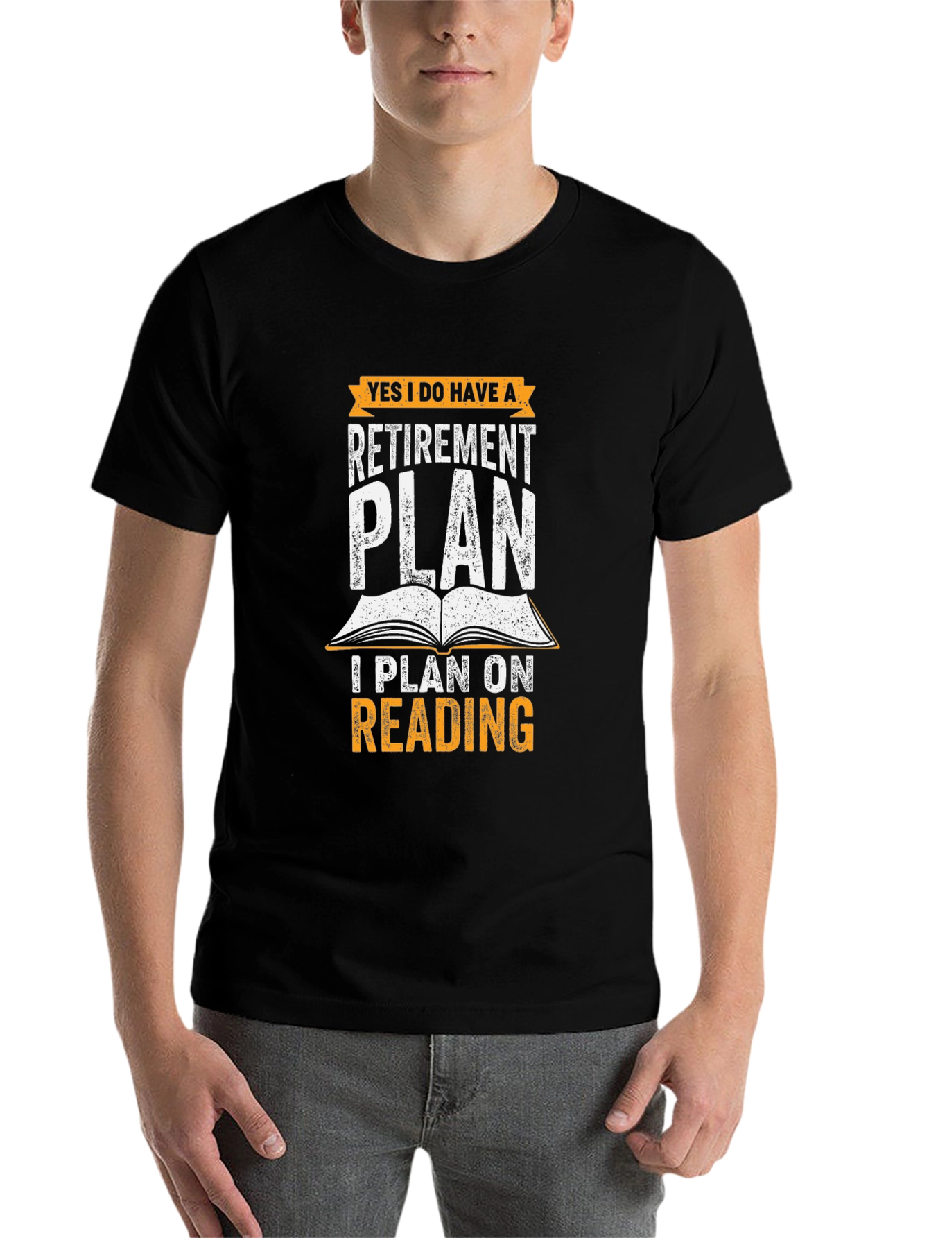 Black Retirement Plan Reading T-Shirt view 7