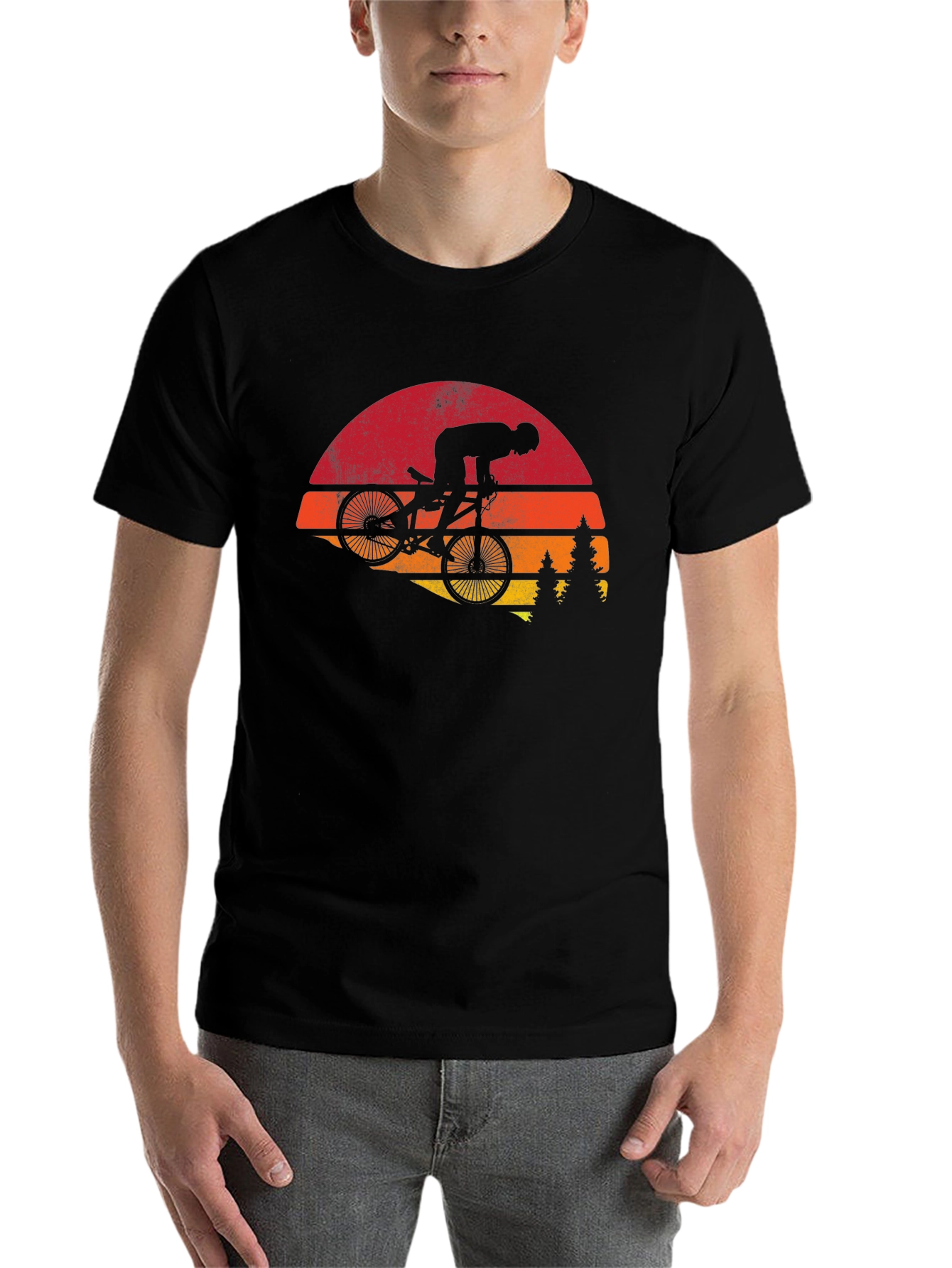 Black Mountain Bike Sunset Graphic Tee view 7