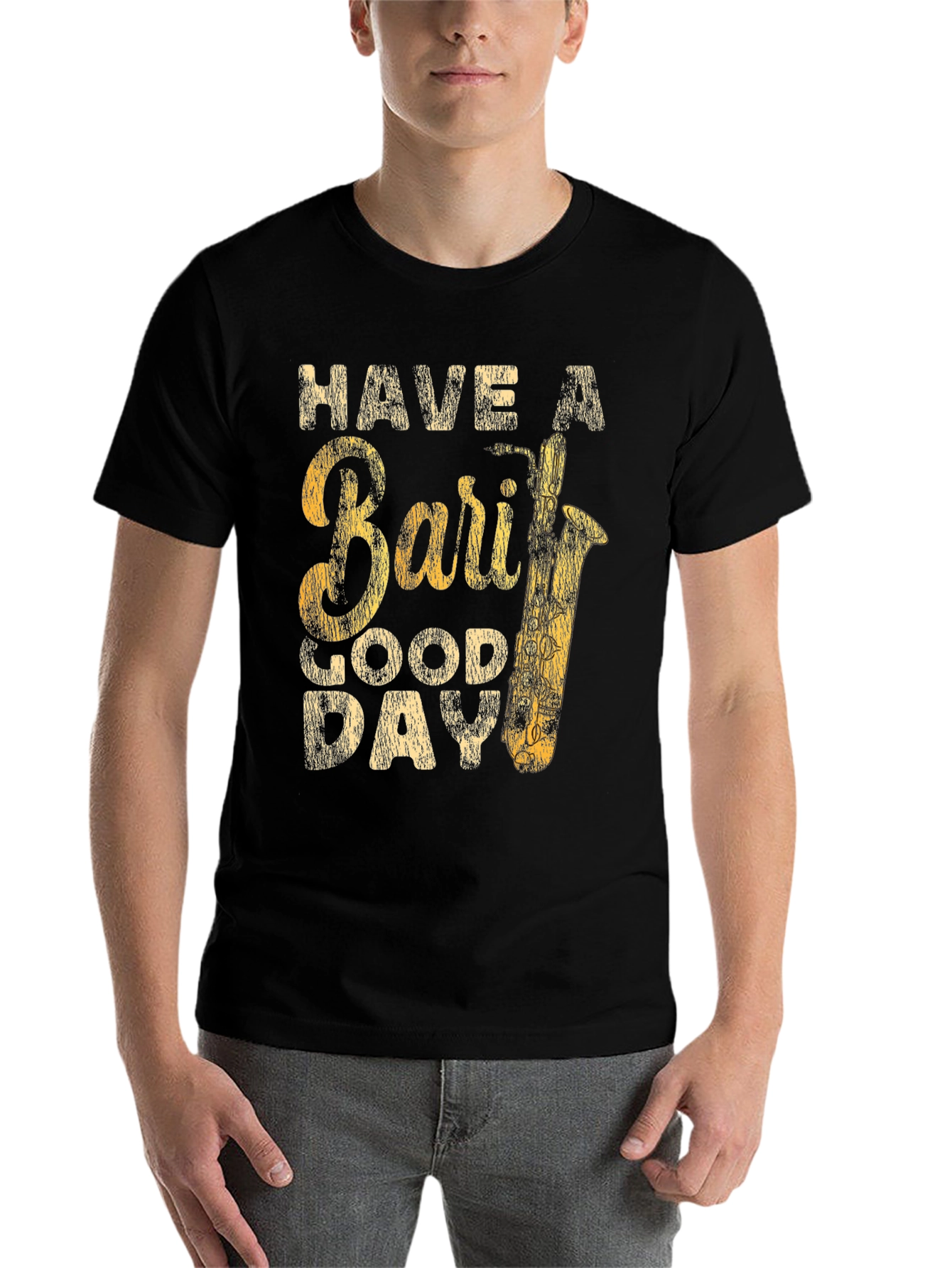 Black Bari Sax T-Shirt - Have A Good Day view 7