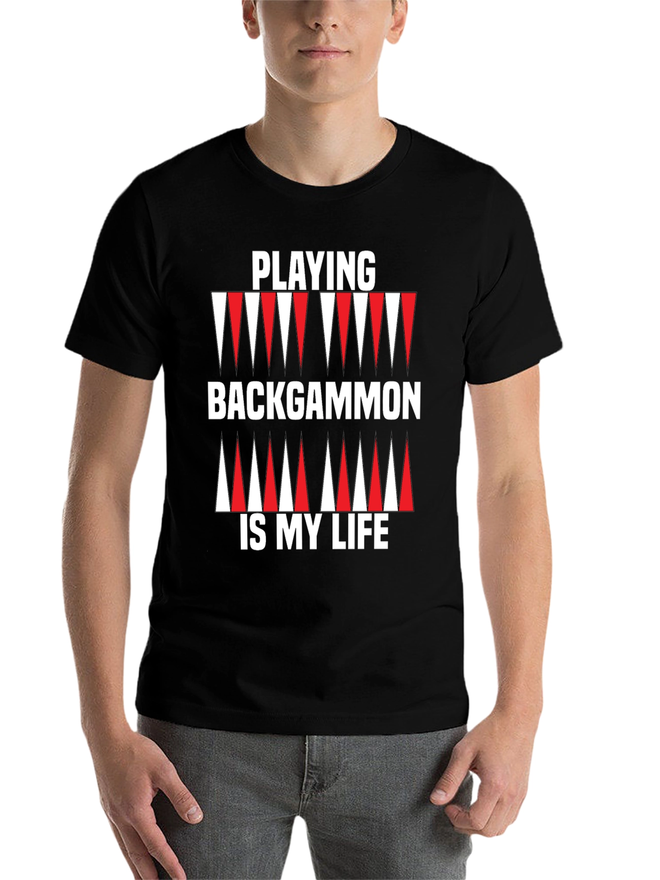 Black Backgammon Life T-Shirt - Black Graphic Tee view 7