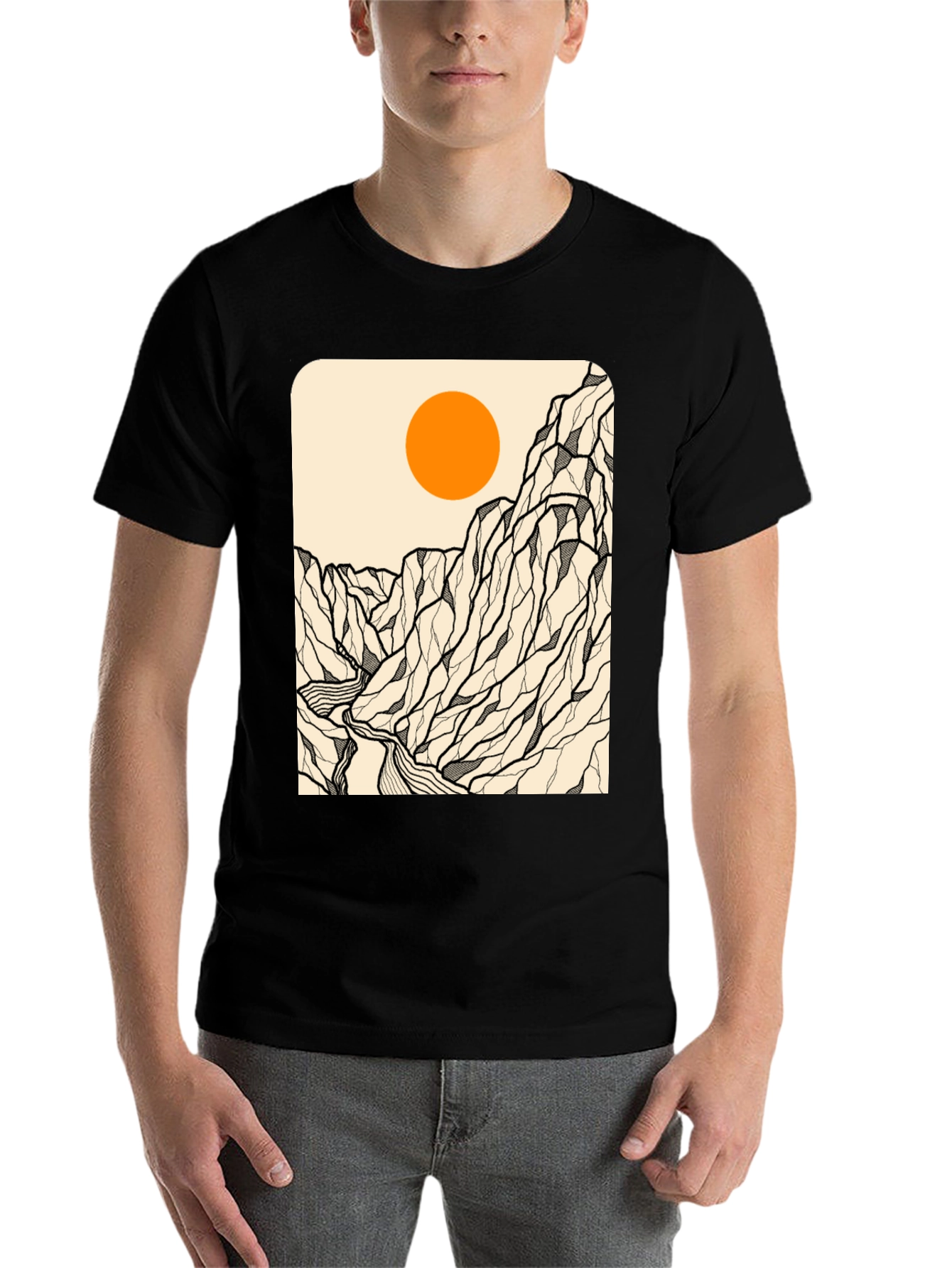 Black Mountain Range Graphic Tee - Black view 7
