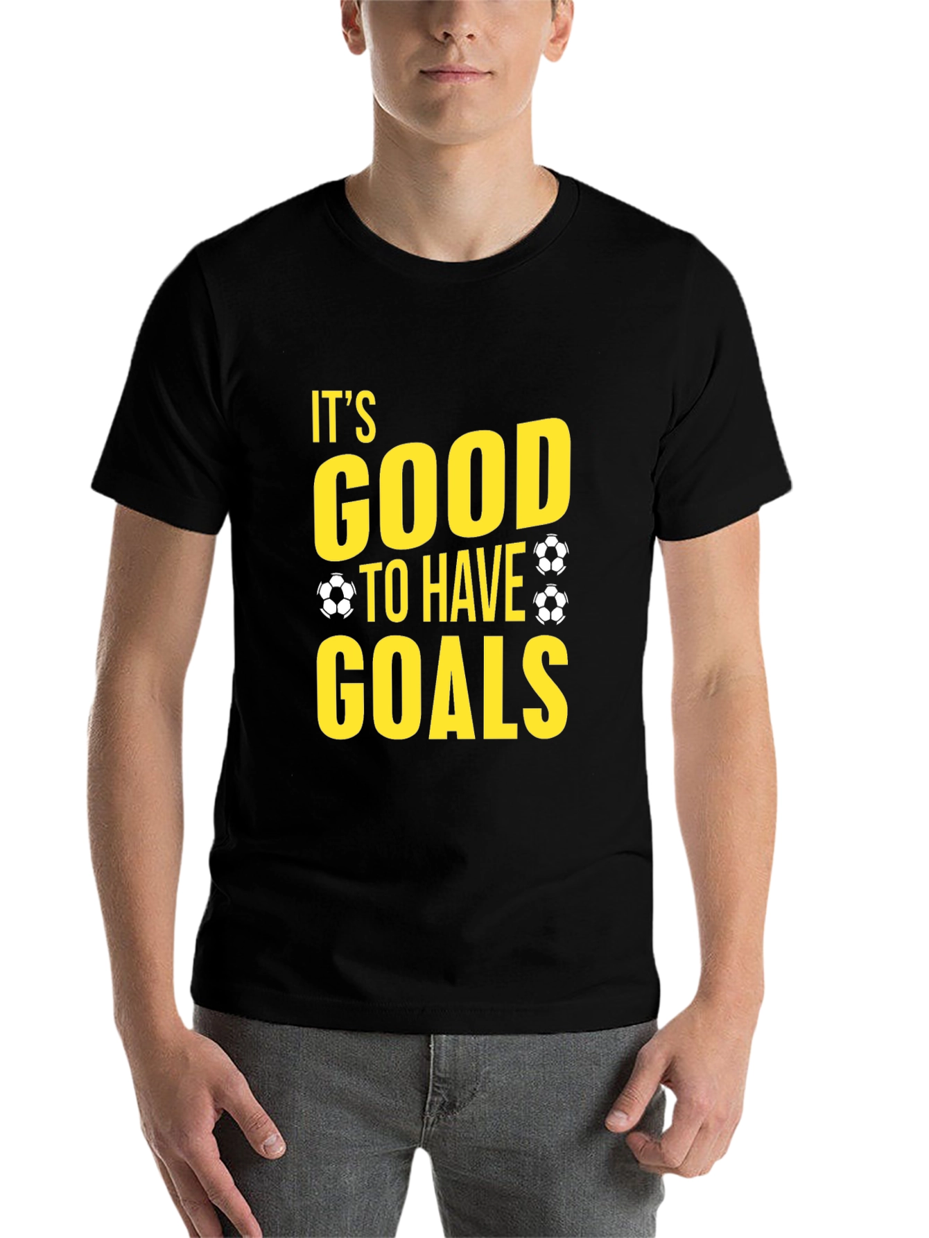 Black It's Good To Have Goals Soccer T-Shirt view 7