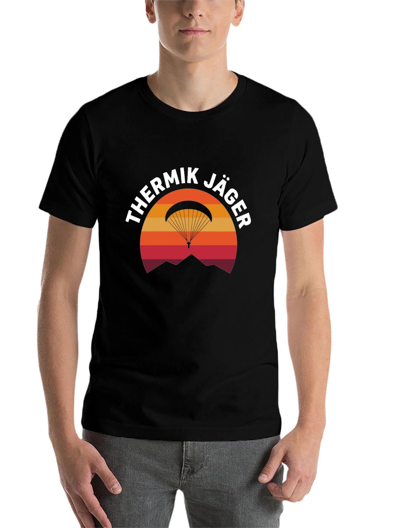 Black Thermik Jäger Paragliding T-Shirt view 7