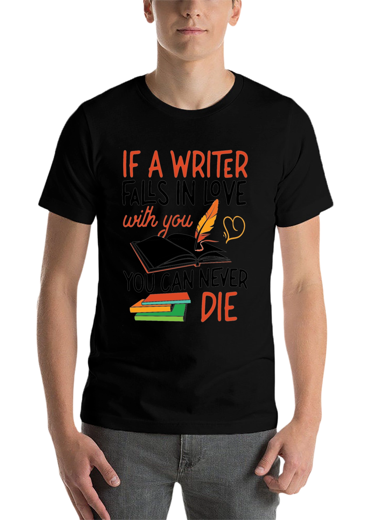 Black Writer Love Never Die T-Shirt view 7