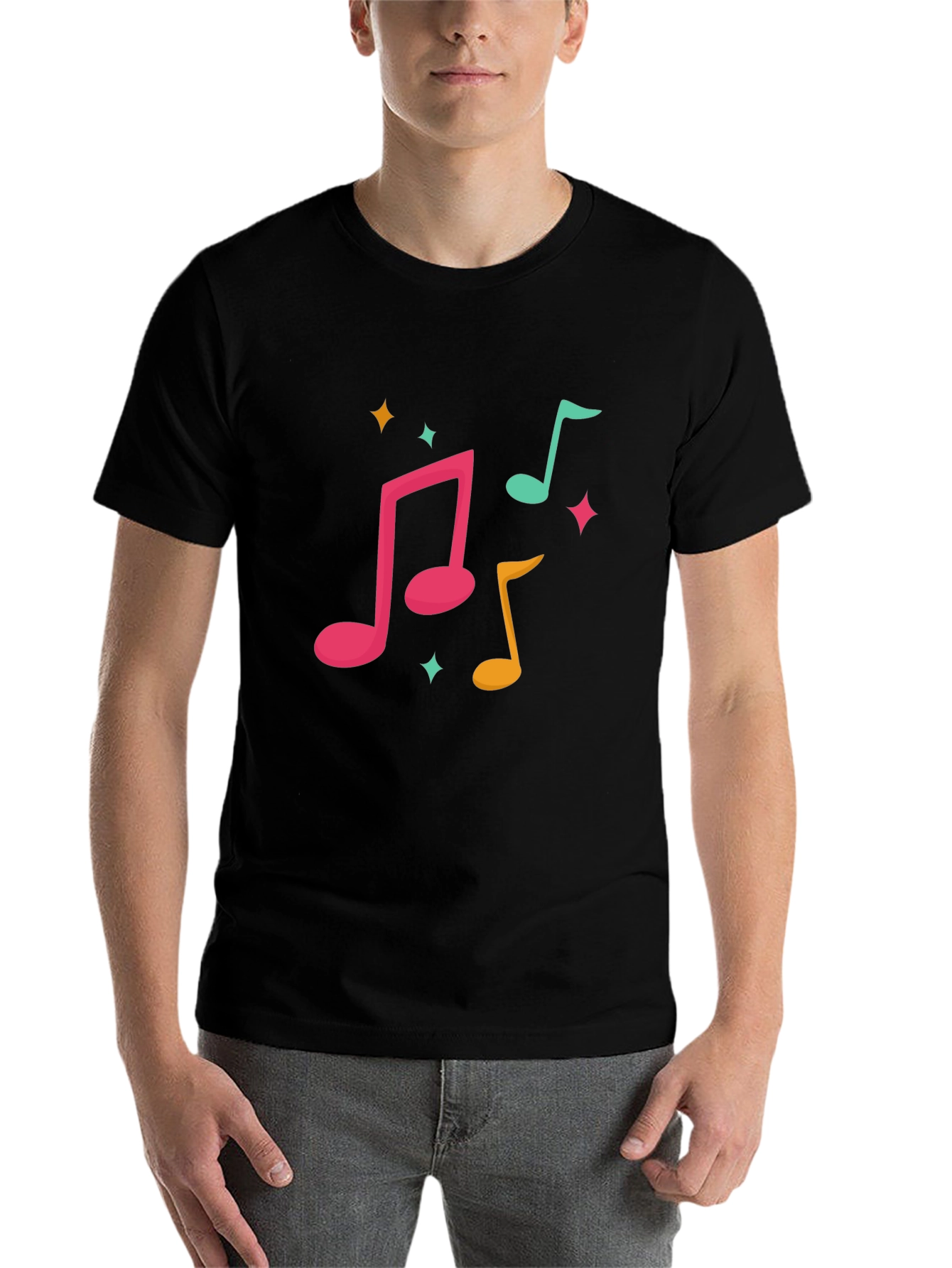 Black Musical Note Graphic Tee - Stylish & Fun! view 7