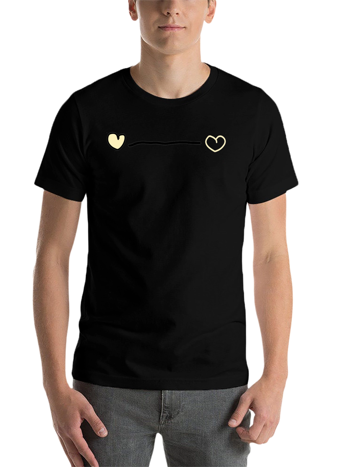 Black Heart to Heart Black Graphic Tee view 7