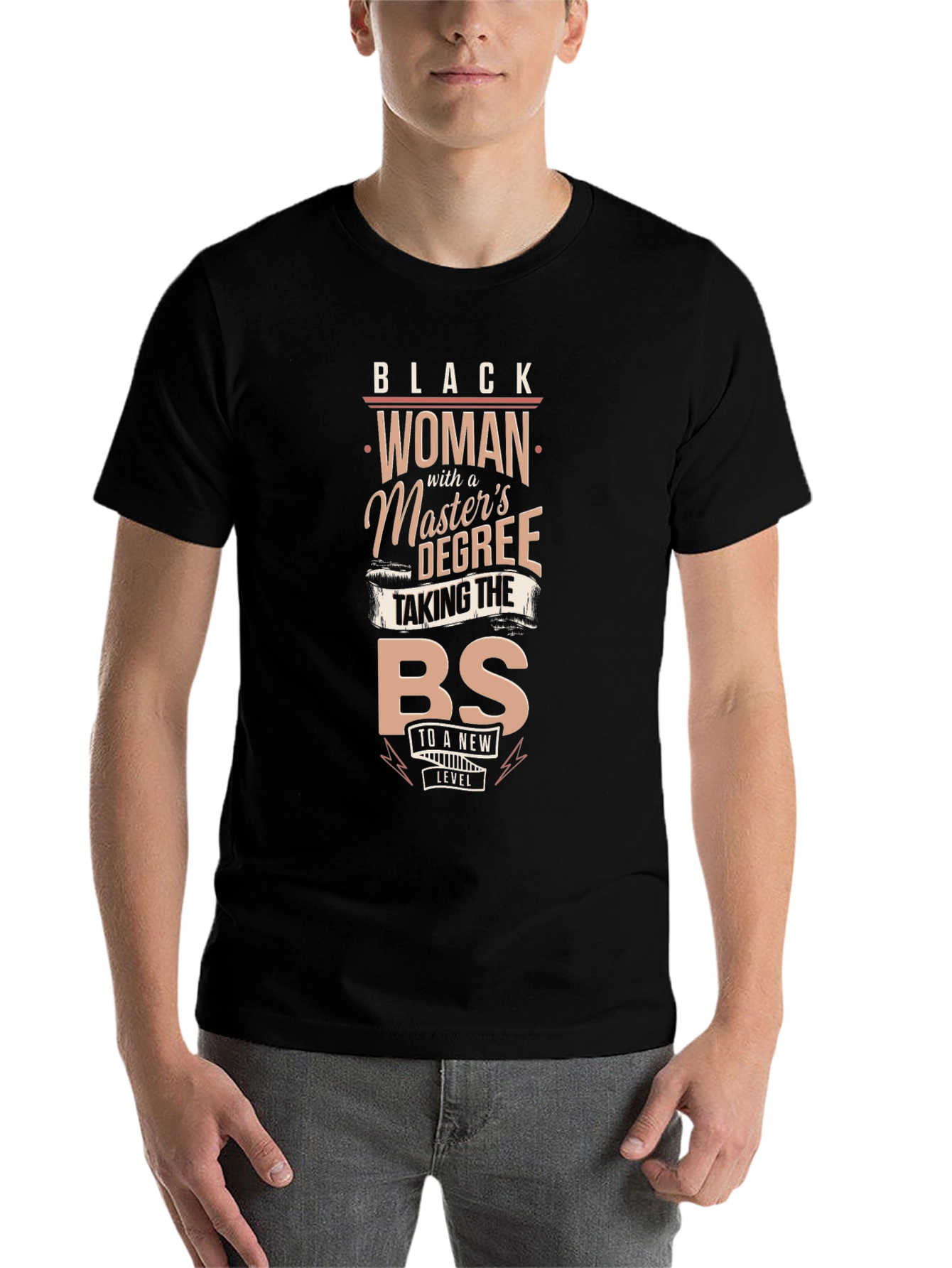 Black Black Woman with a Master's Degree T-Shirt view 7