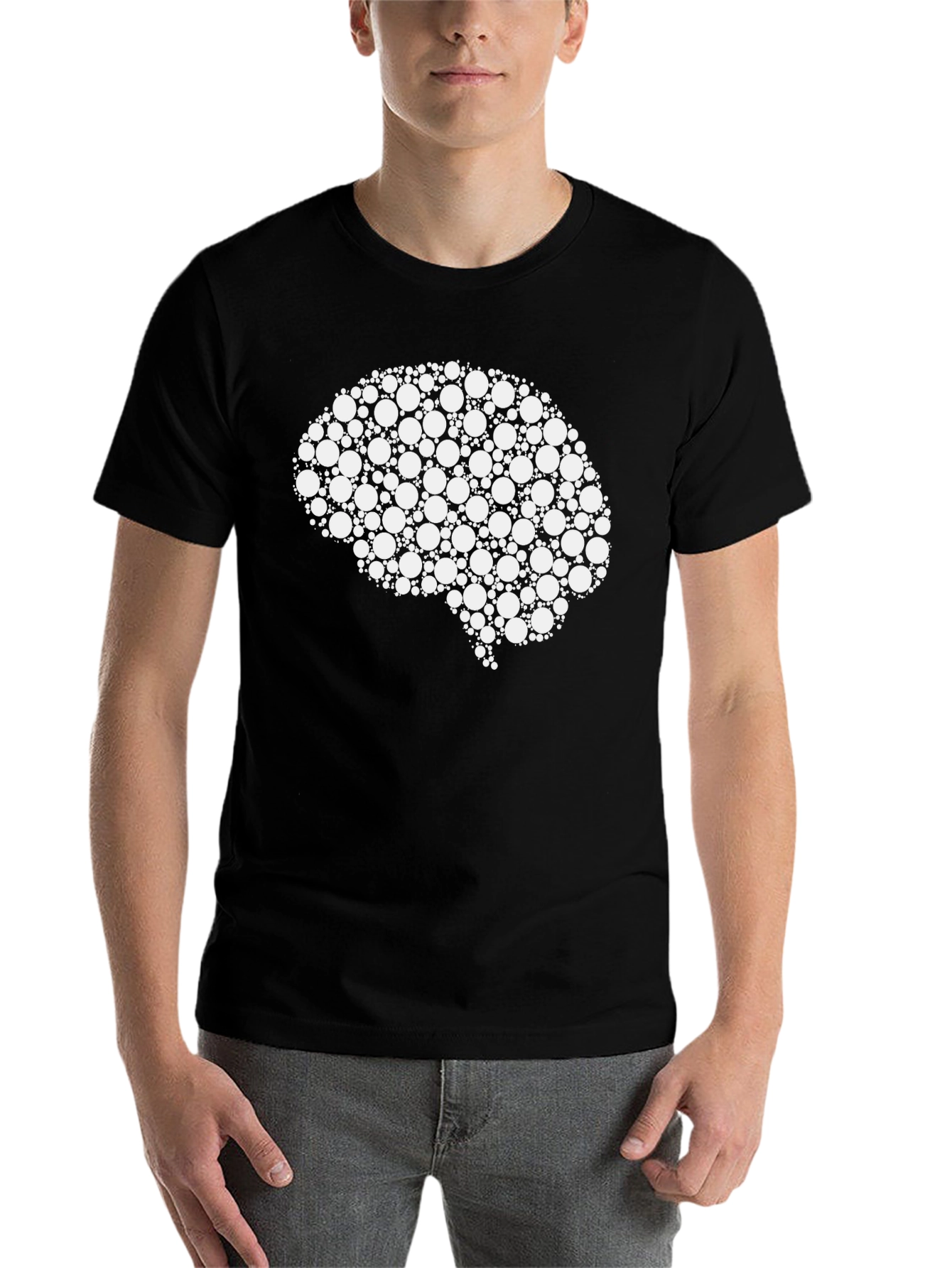 Black Brain Graphic Tee - Circle Design view 7