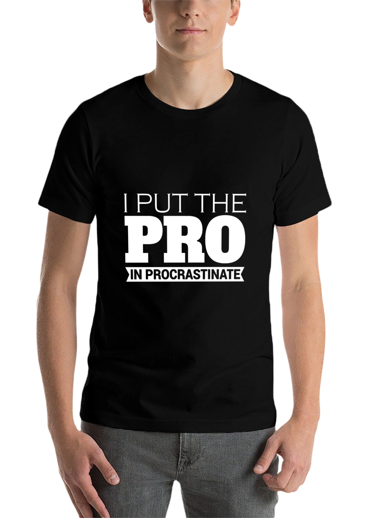 Black Procrastinate T-Shirt - Funny Slogan Tee view 7