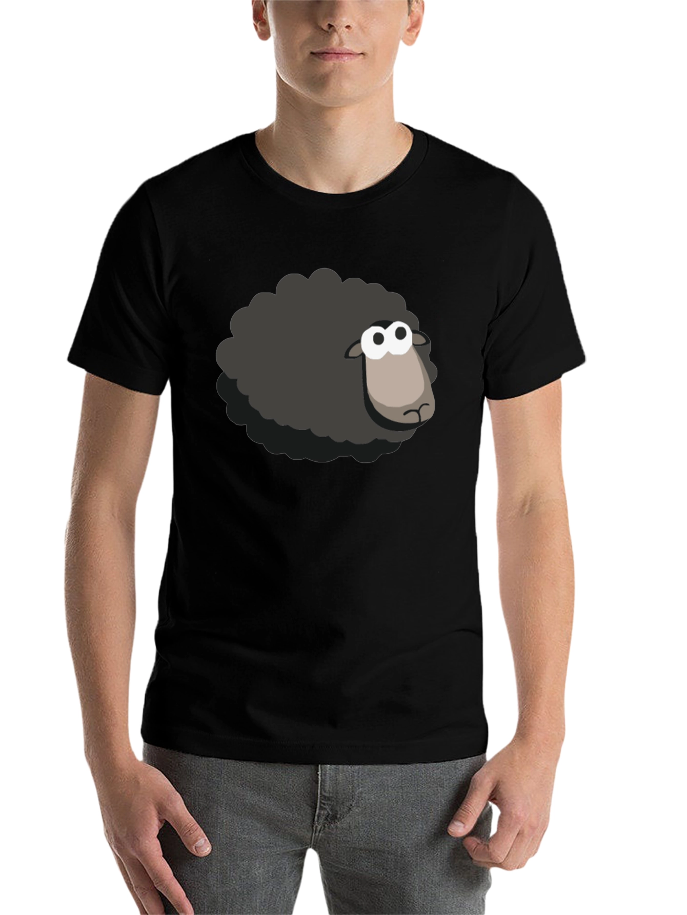Black Black Sheep T-Shirt - Cartoon Style view 7