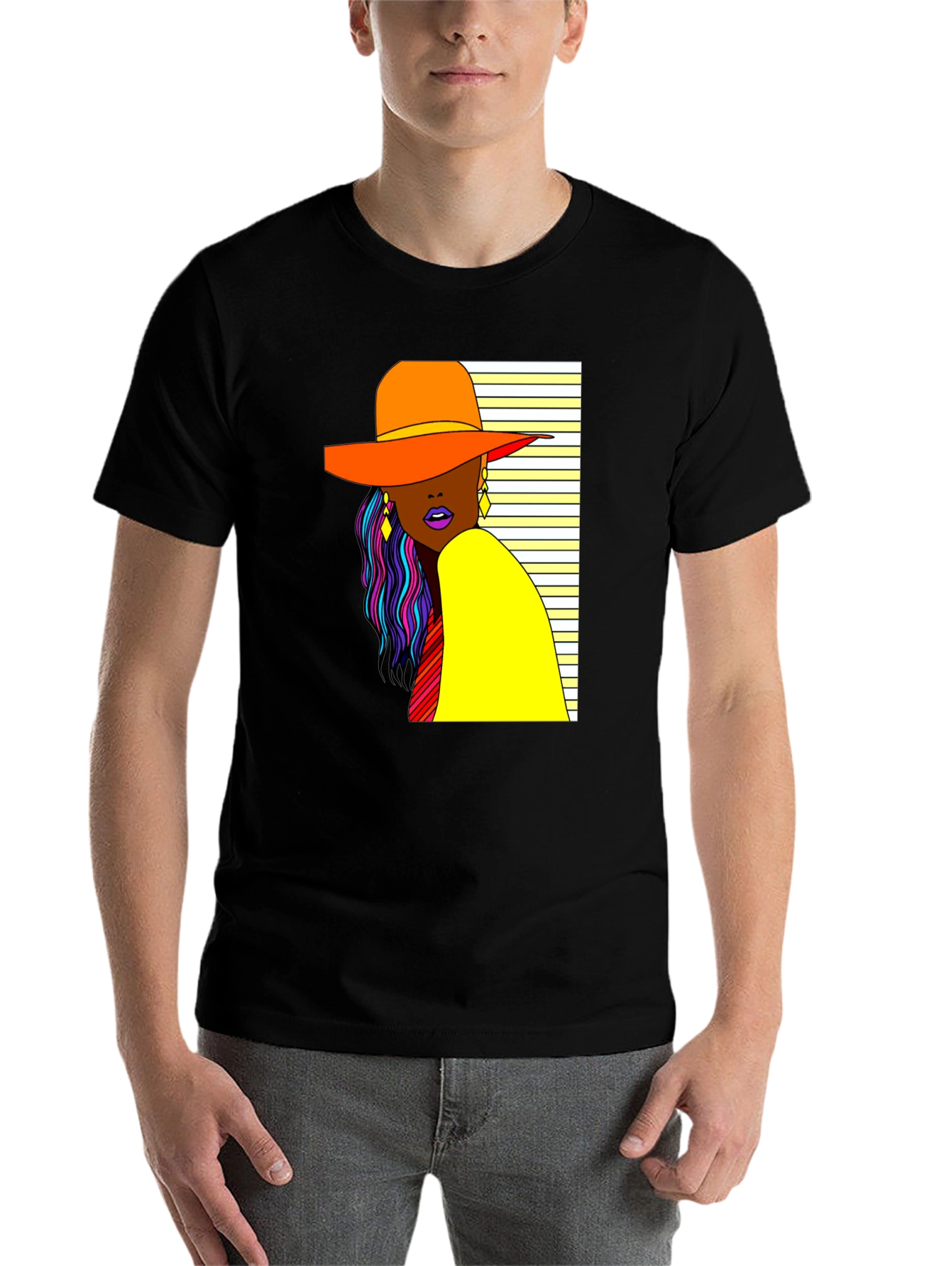 Trendy Woman Graphic Tee - Stylish Black T-Shirt - 7