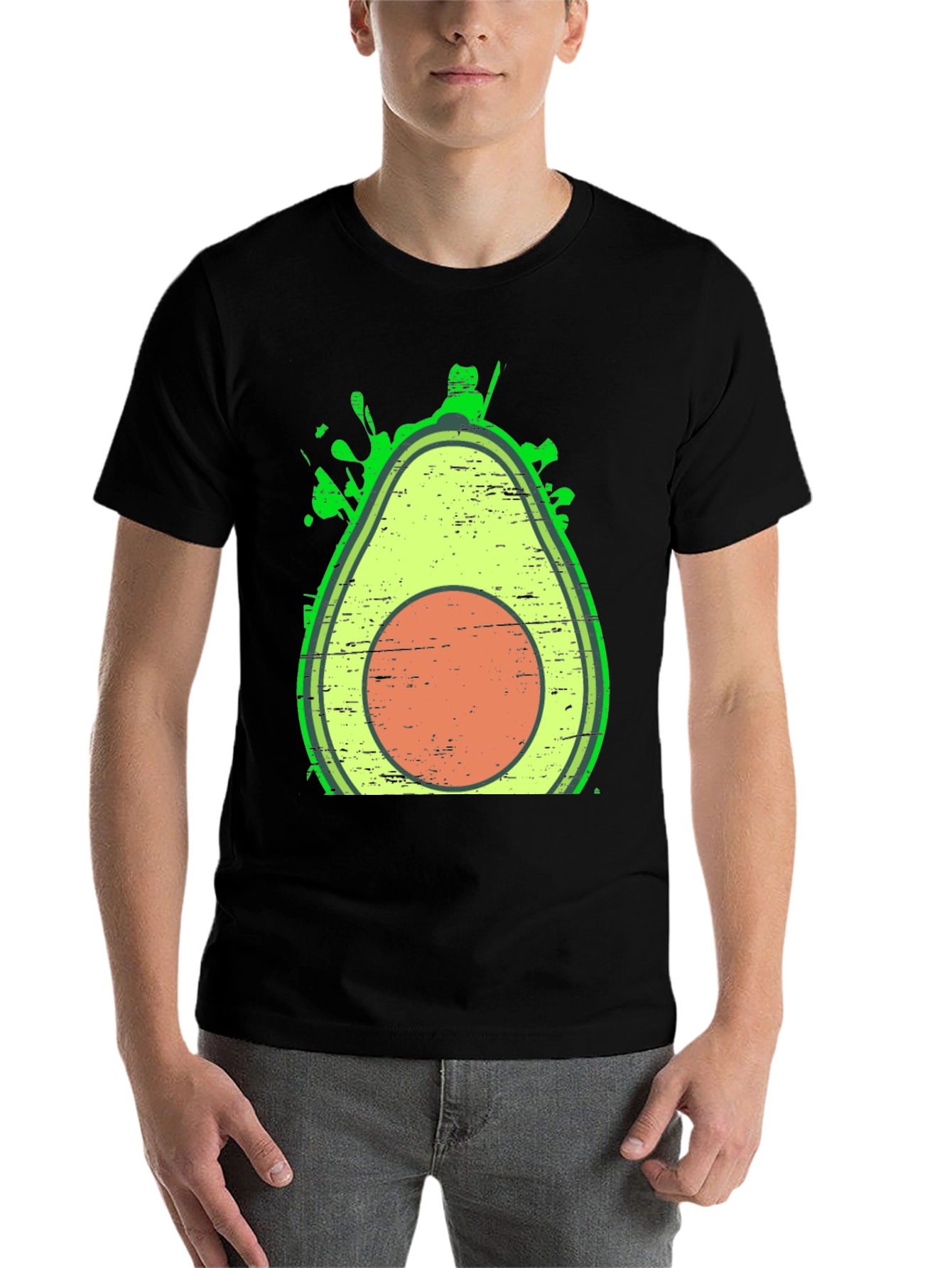 Black Avocado Graphic Tee - Trendy Fruit Lover Shirt view 7