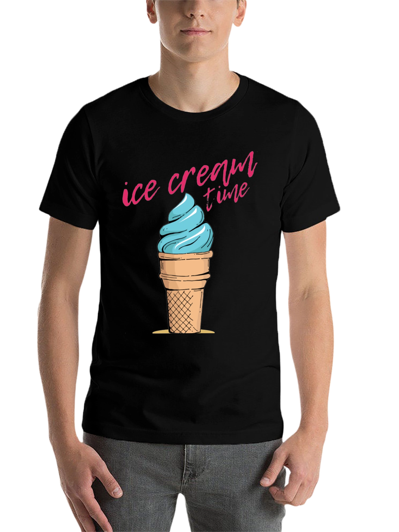 Black Ice Cream Time Graphic Tee - Casual Comfort view 7