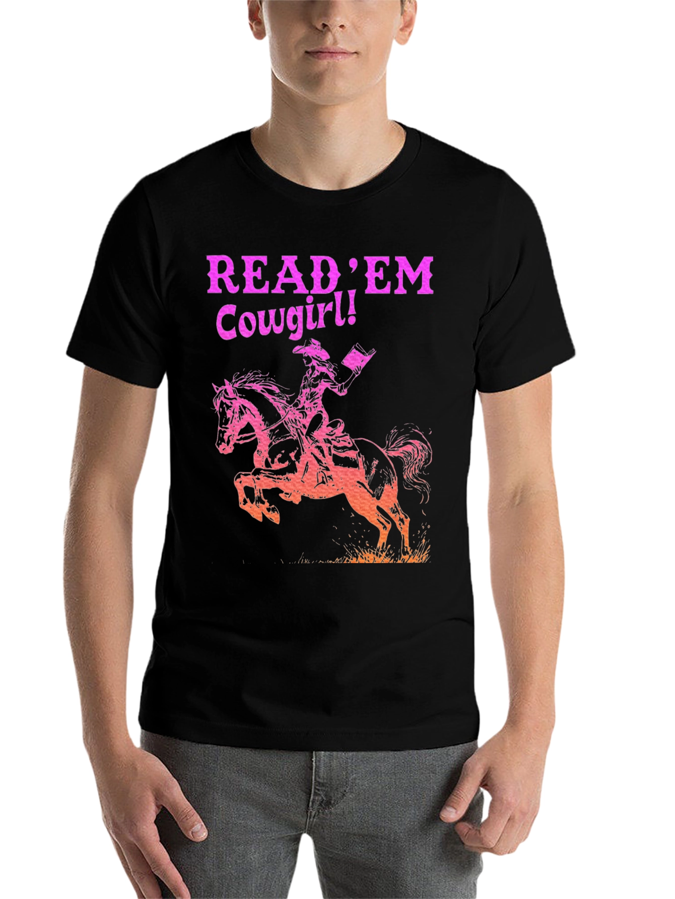 Black Read 'Em Cowgirl! Graphic Tee - Western Style view 7