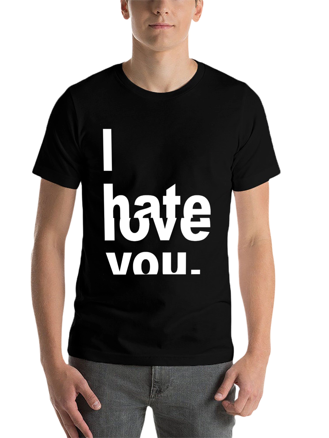 Black I Hate You Statement T-Shirt view 7