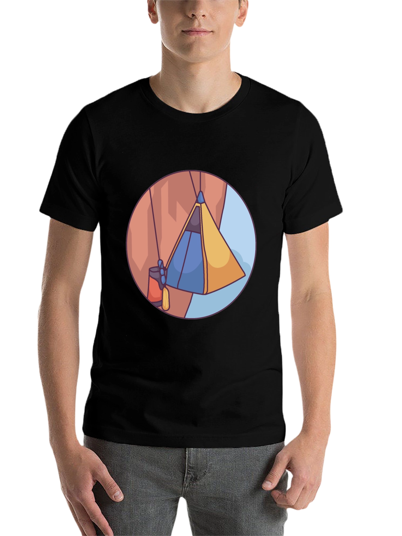 Black Cliffside Tent T-Shirt - Adventure Ready view 7