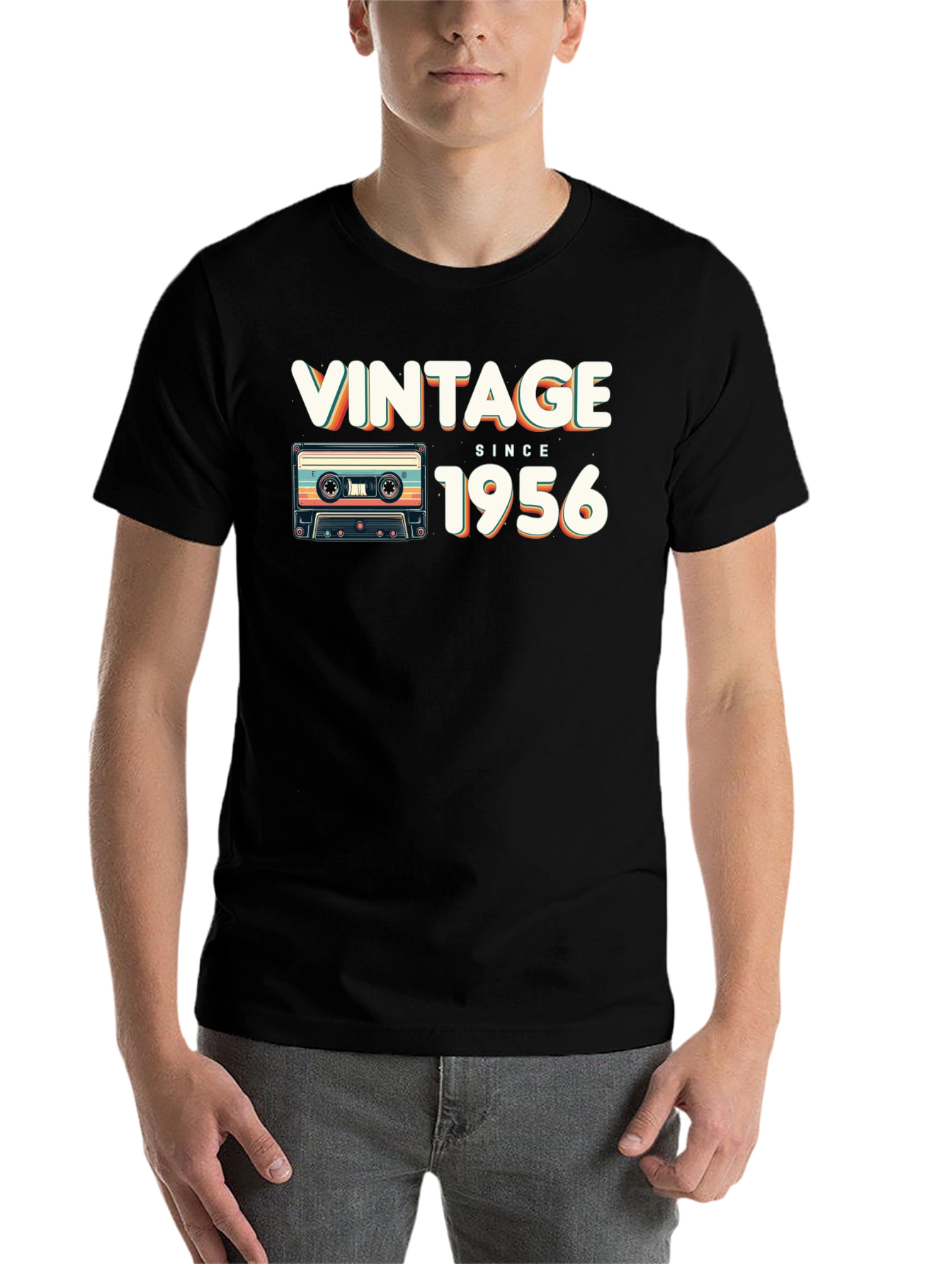 Black Vintage Since 1956 Cassette T-Shirt view 7
