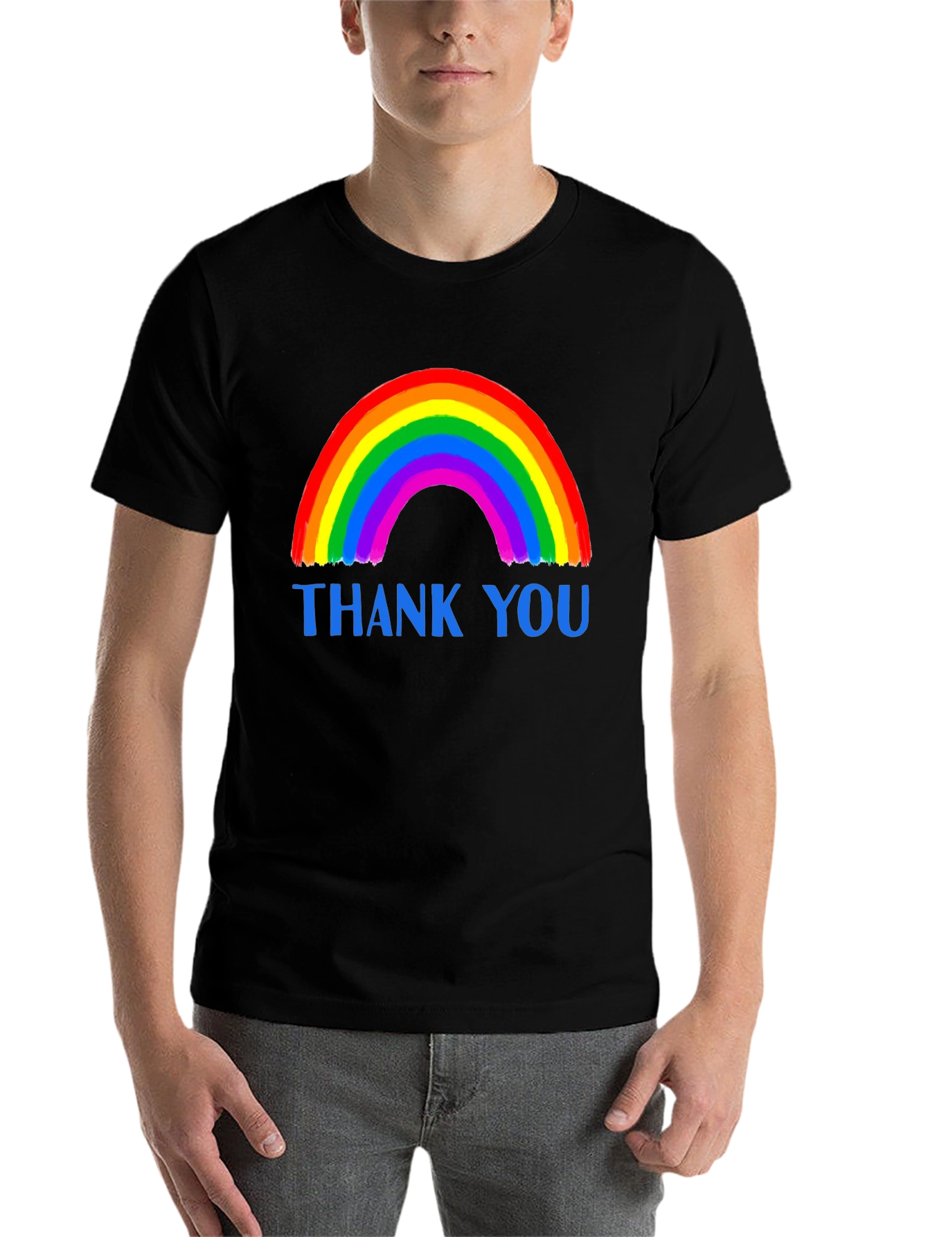Black Rainbow 'Thank You' Graphic Tee view 7