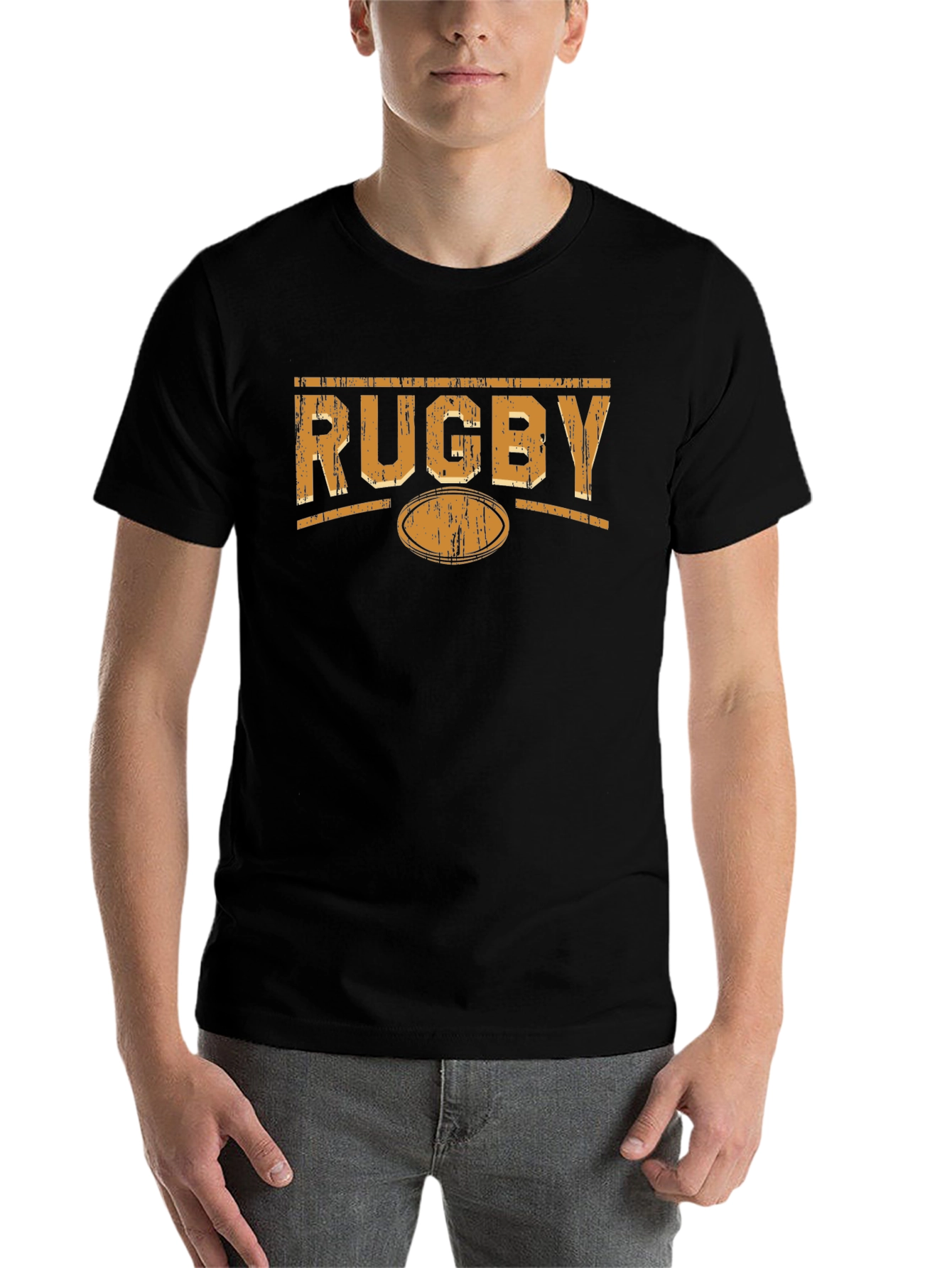 Black Rugby Graphic Black T-Shirt view 7
