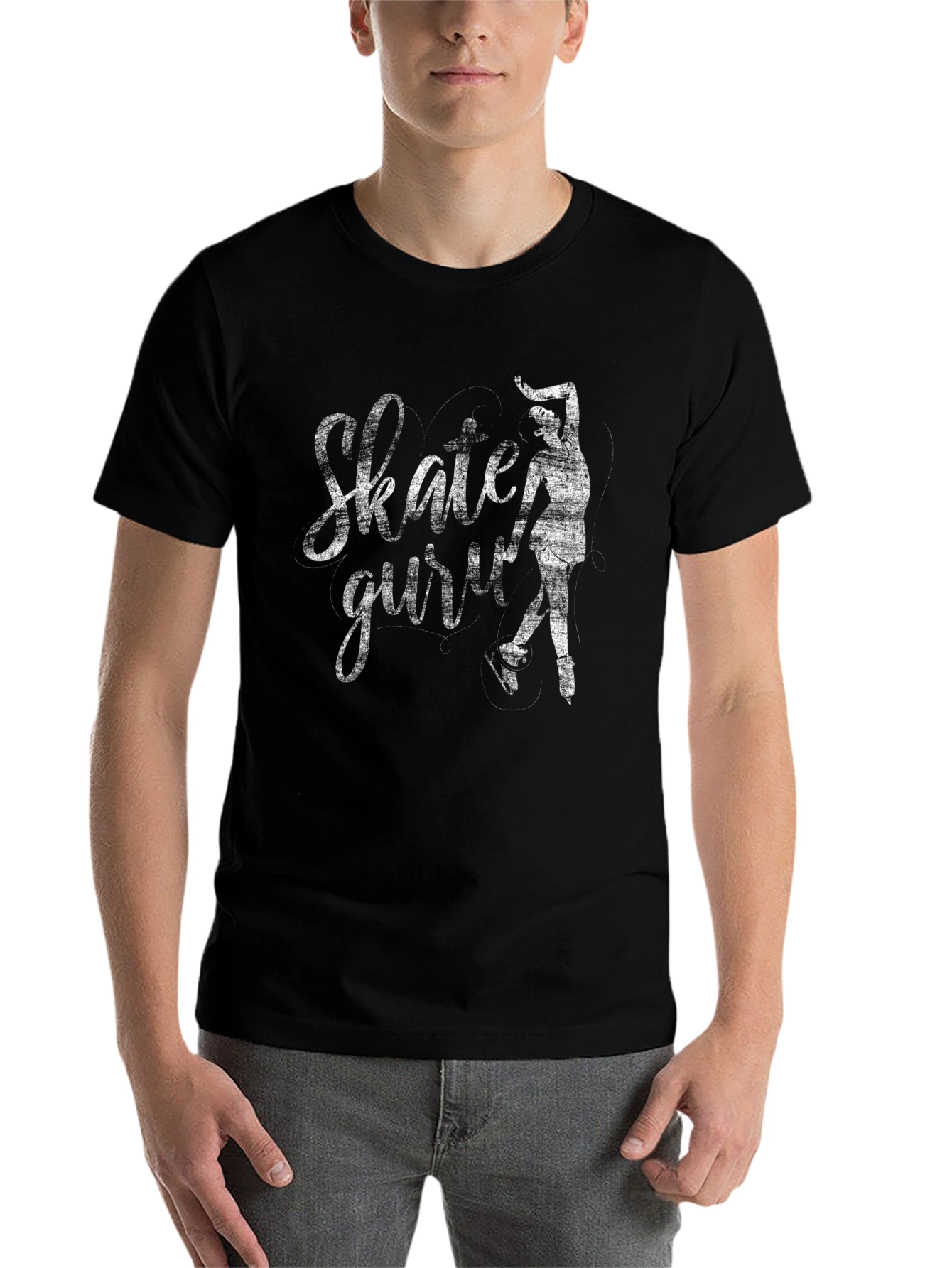 Black Skater Guru Black T-Shirt - Stylish Figure Skating Tee view 7
