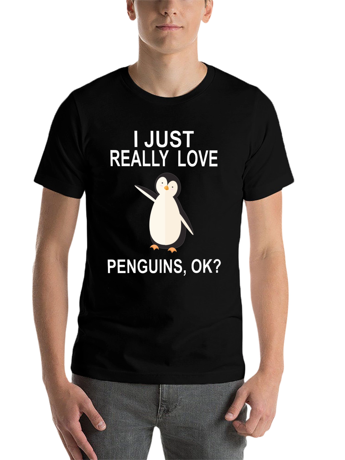 Black Penguin Lover T-Shirt - I Just Really Love Penguins view 7