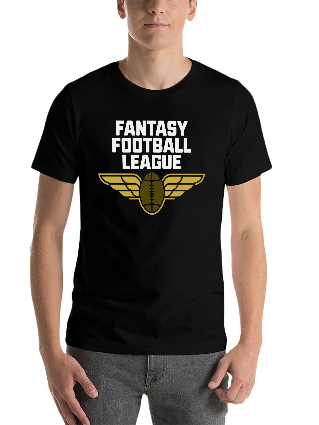 Black Fantasy Football League Graphic T-Shirt view 7