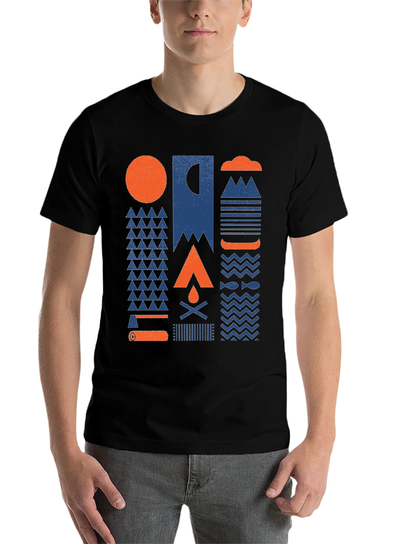 Black Outdoor Adventure Graphic T-Shirt view 7