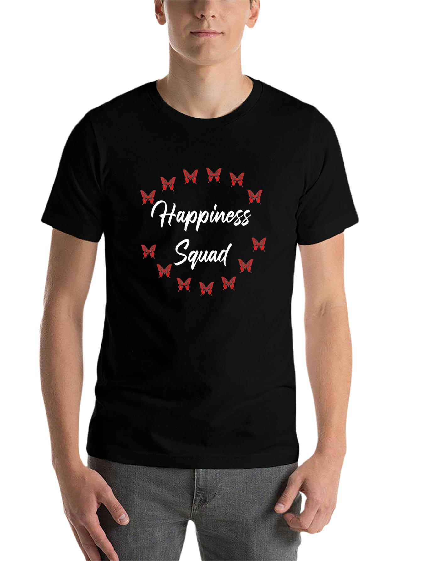Black Happiness Squad Butterfly Graphic Tee view 7