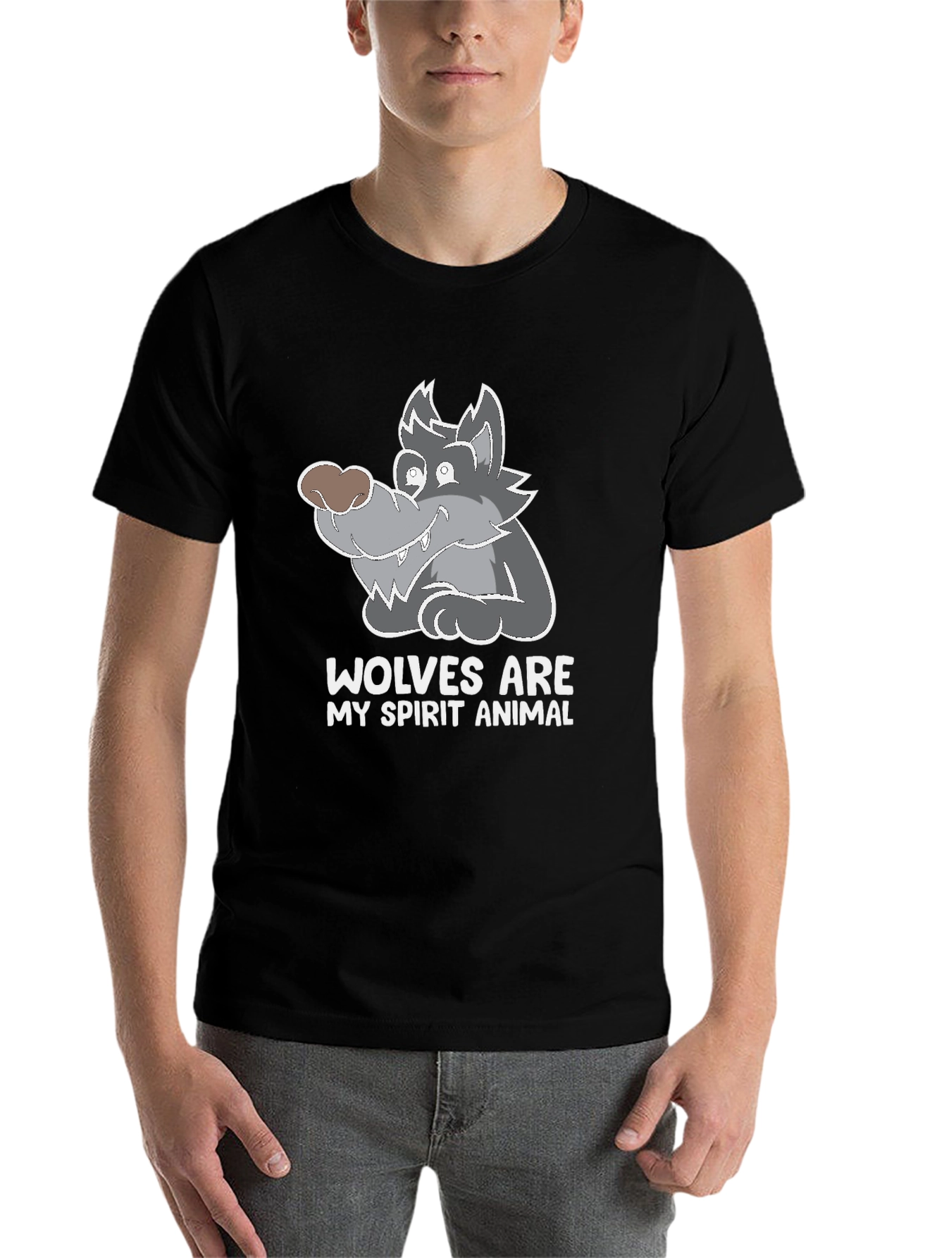 Black Wolves Are My Spirit Animal Graphic Tee - Black view 7