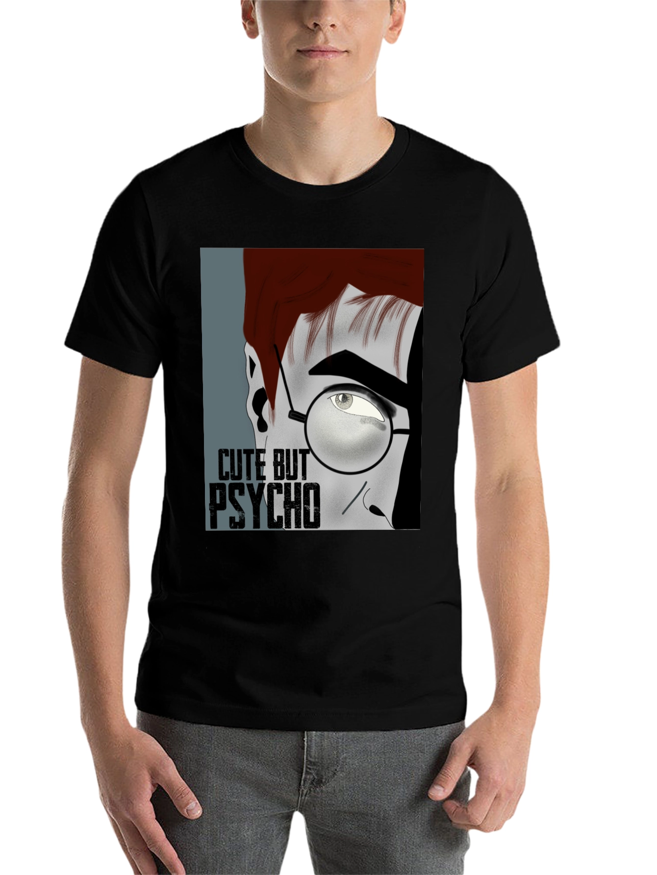 Black Cute But Psycho Graphic T-Shirt view 7