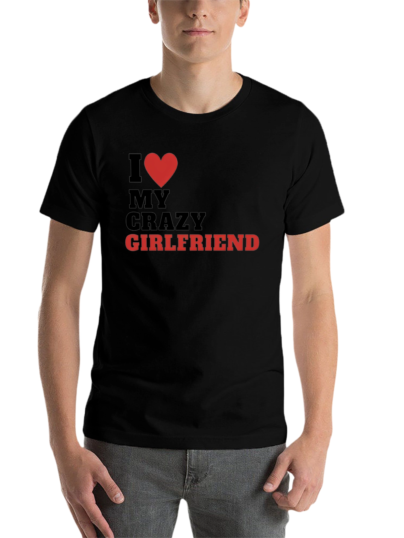 Black I Love My Crazy Girlfriend T-Shirt - Novelty Graphic Tee view 7