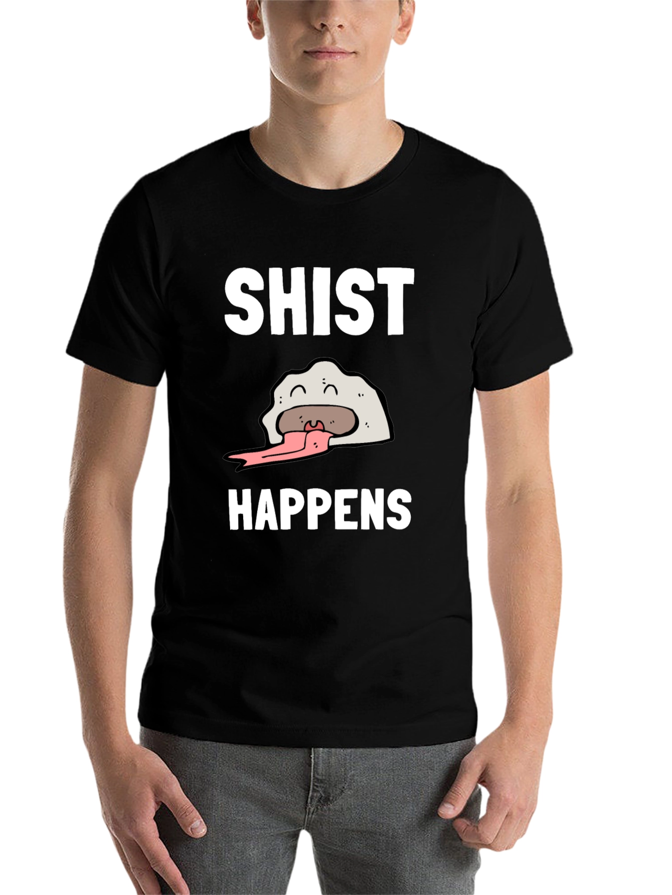 Black Shist Happens Graphic T-Shirt - Funny Dumpling Tee view 7