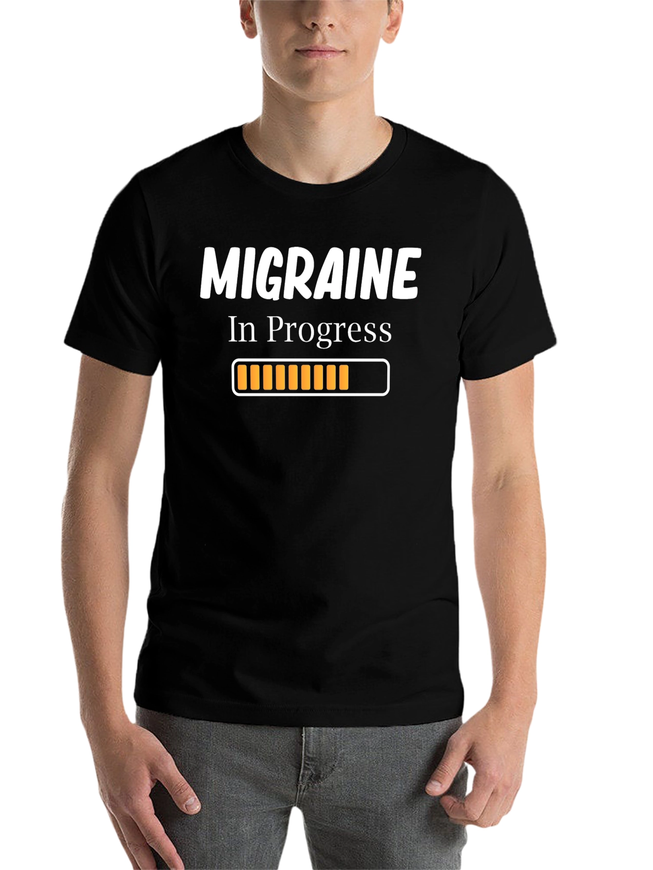 Black Migraine In Progress Funny T-Shirt view 7