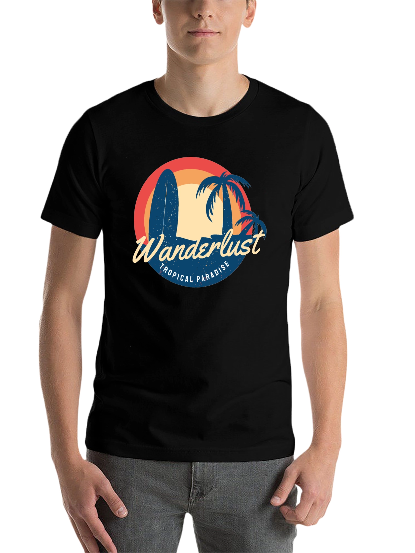 Black Wanderlust Tropical Paradise Graphic Tee view 7