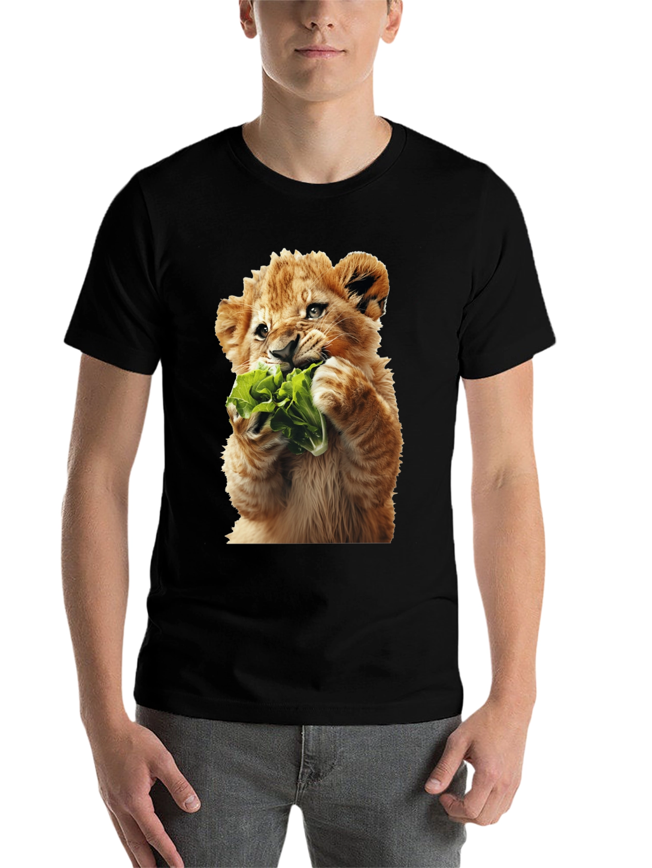 Black Lion Cub Lettuce Graphic Tee view 7