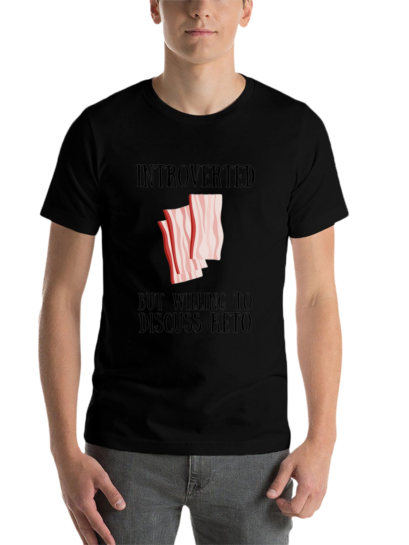 Black Introverted Keto Graphic Tee view 7