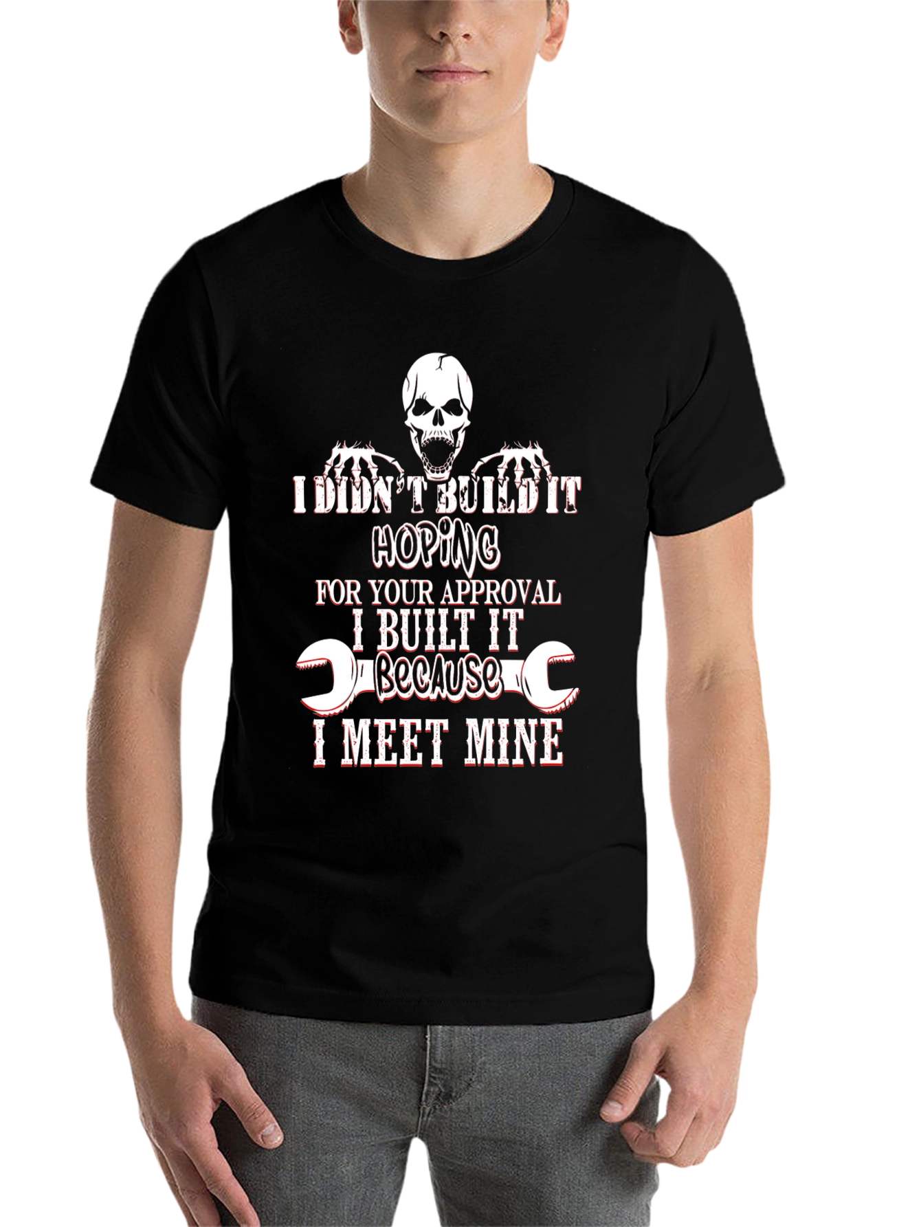 Black Humorous "I Meet Mine" Graphic Tee view 7