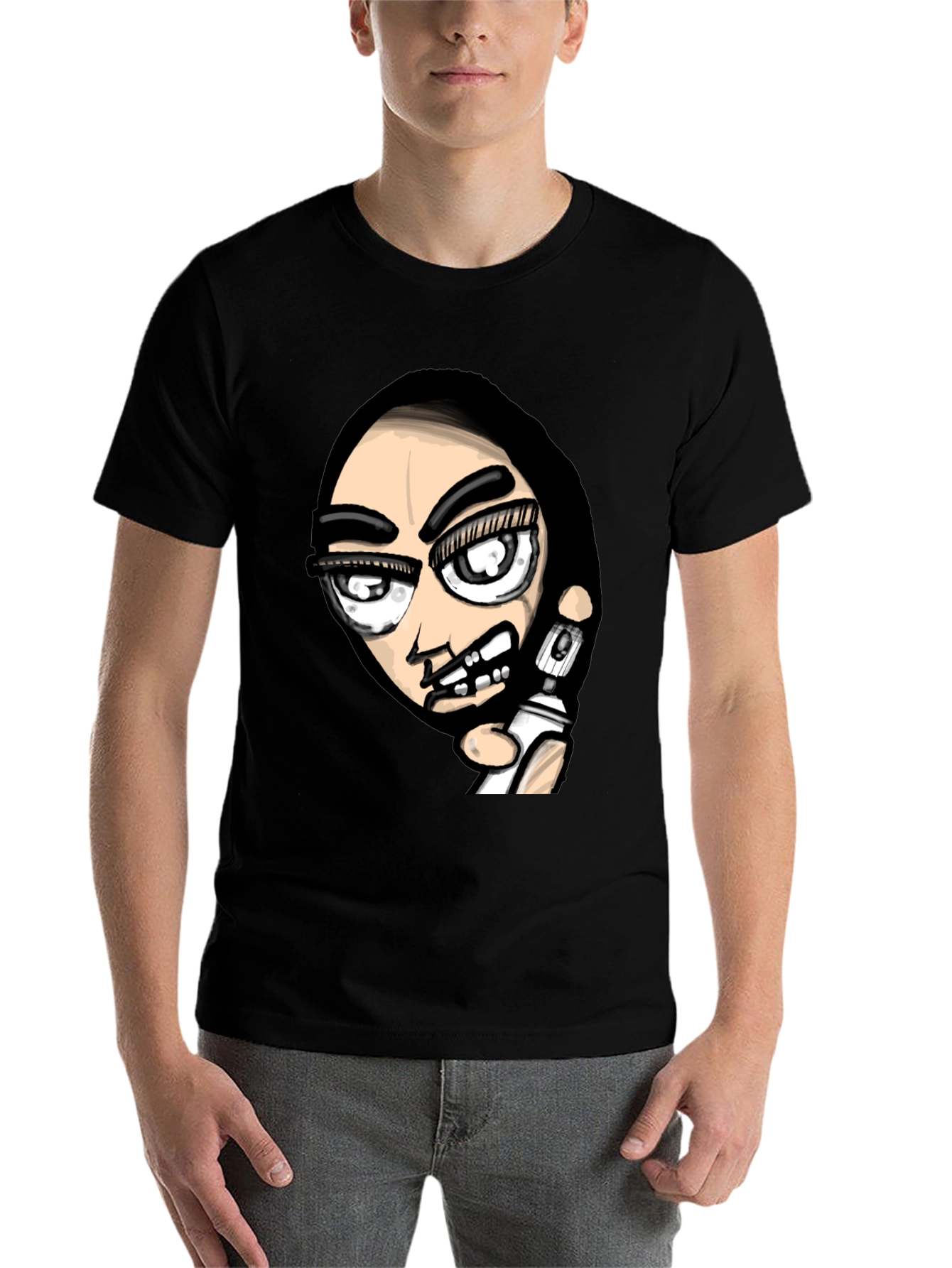 Black Edgy Graffiti Artist Graphic Black T-Shirt view 7